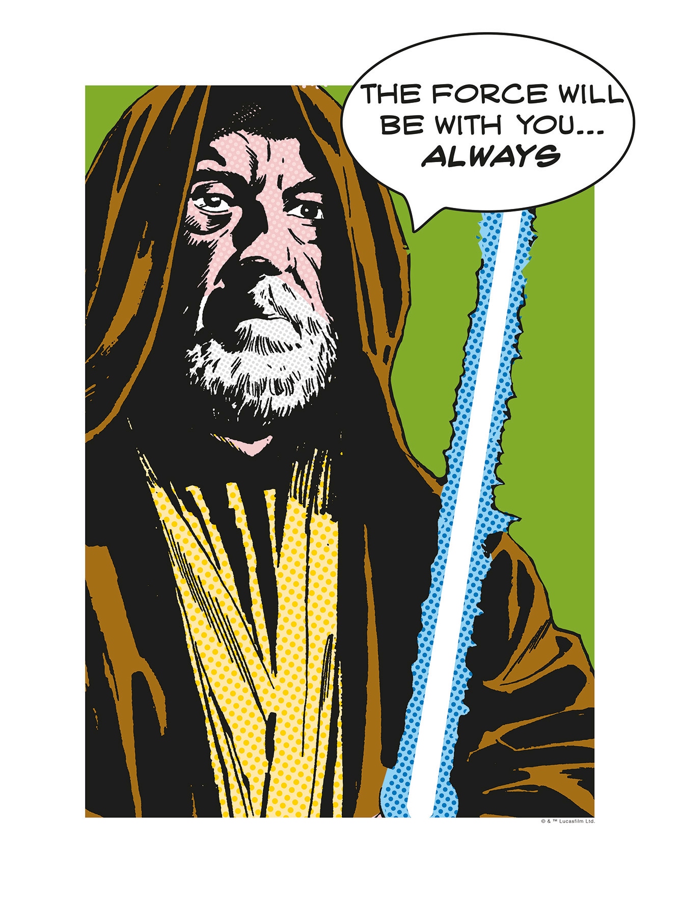 Image of Komar Bild "Star Wars Classic Comic Quote Obi Wan" Star Wars 1 Stk. tlg. Wandbild zur Dekoration im Kinderzimmer - ohne Rahmen