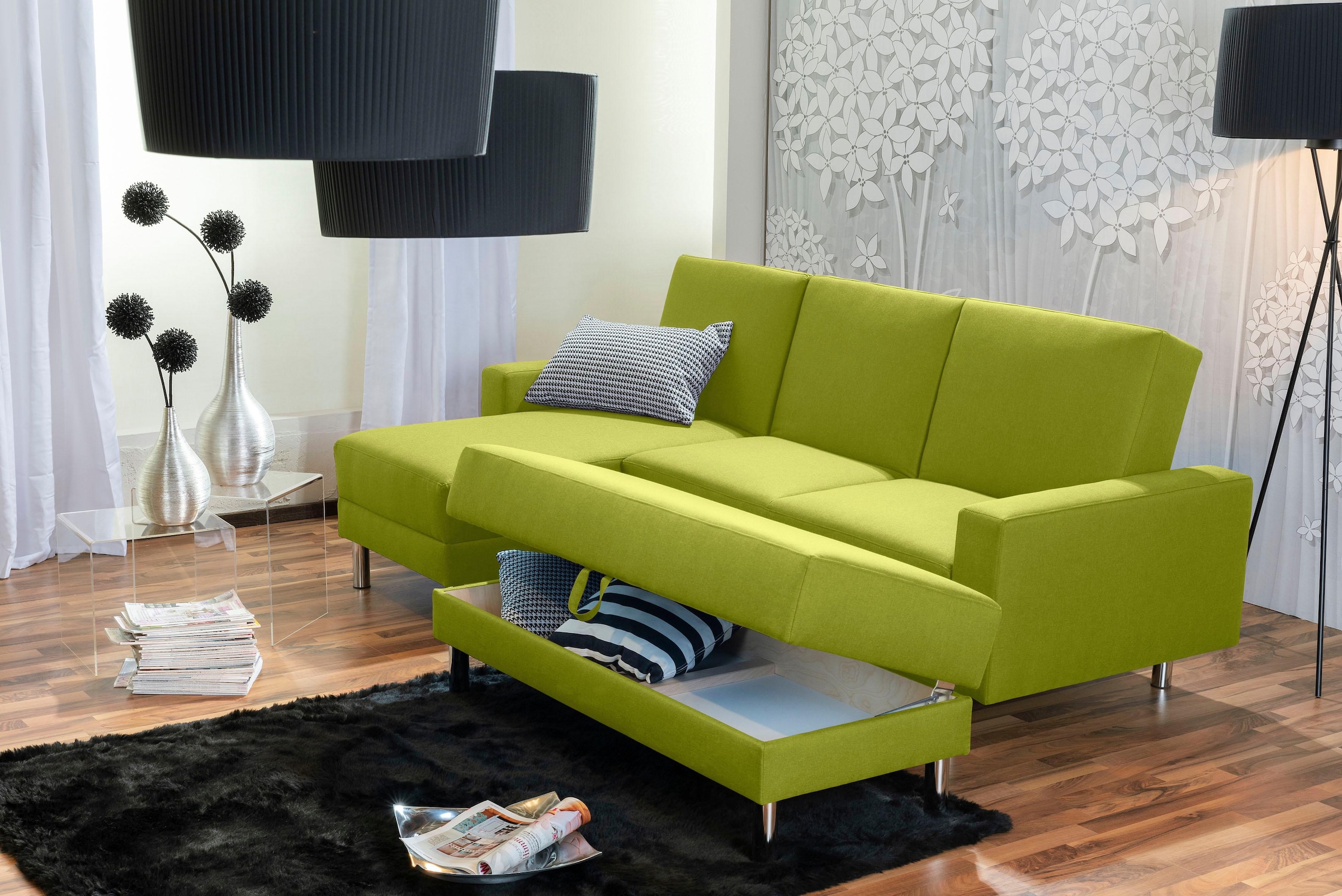 Max Winzer® Schlafsofa »Just Fresh«, mit Rückenverstellung, inklusive Stauraumhocker