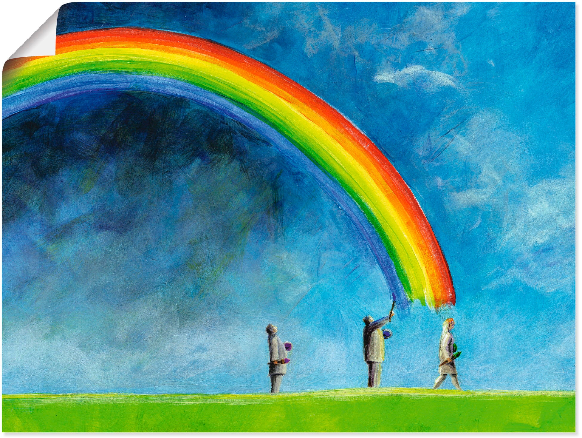 Image of Artland Poster "Regenbogen malen" Gruppen & Familien 1 Stk. tlg. ohne Rahmen