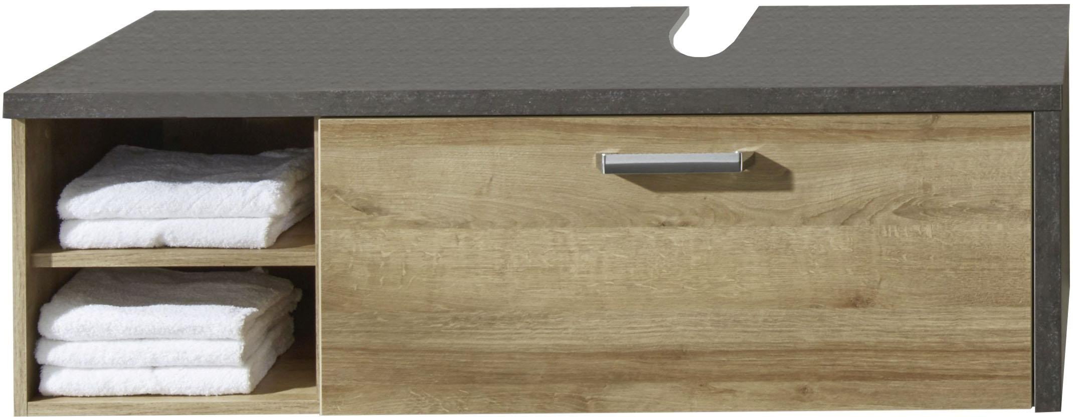 welltime Waschbeckenunterschrank »Bilbao«, Waschtisch mit Metallgriff und 2 Fächern - Masse (B/T/H) 123/53/39 cm
