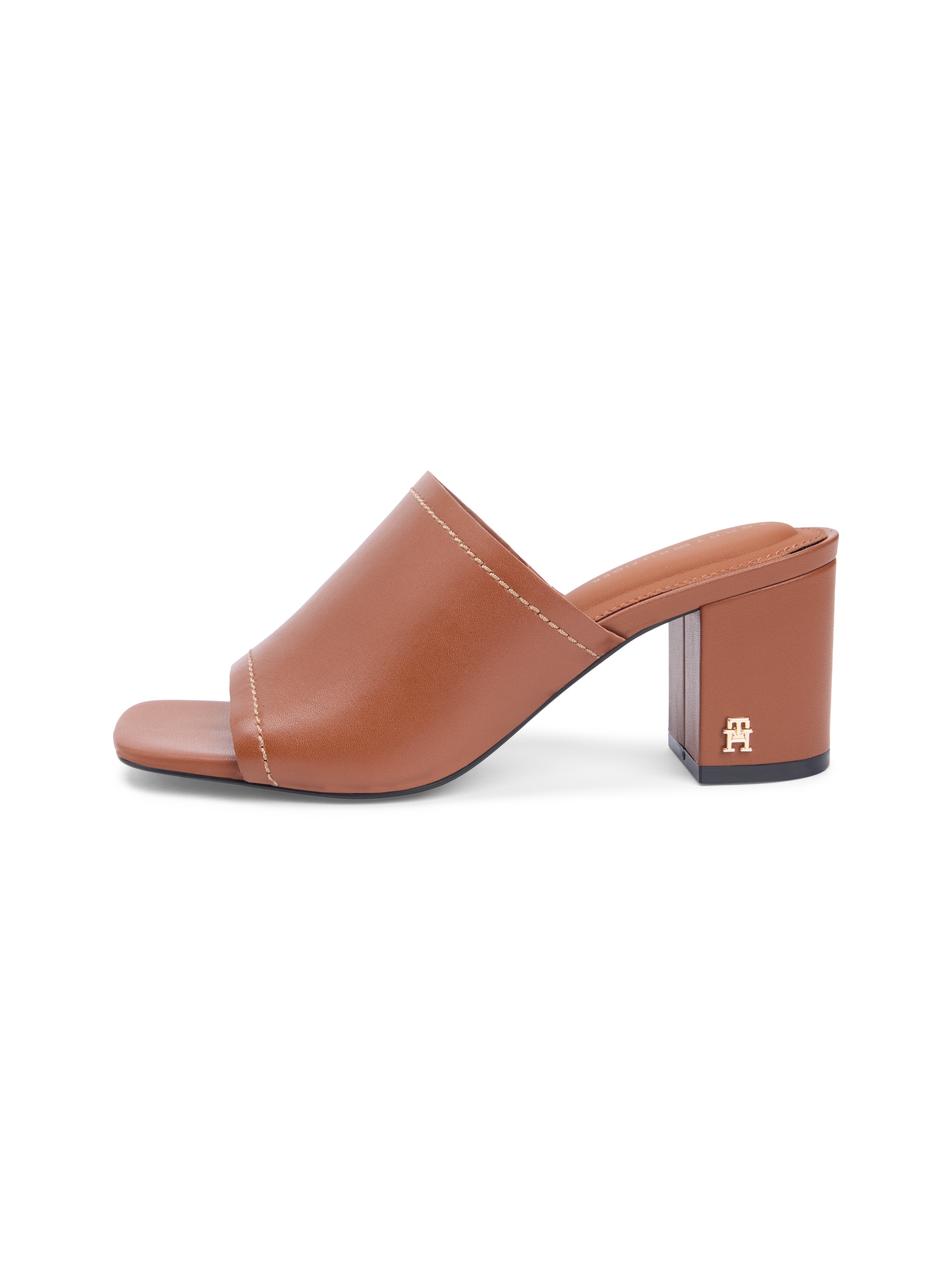 Tommy Hilfiger Pantolette »TH BLOCK HEEL MULE LTH«  Sommerschuh, Businessschuh mit weicher Bandage