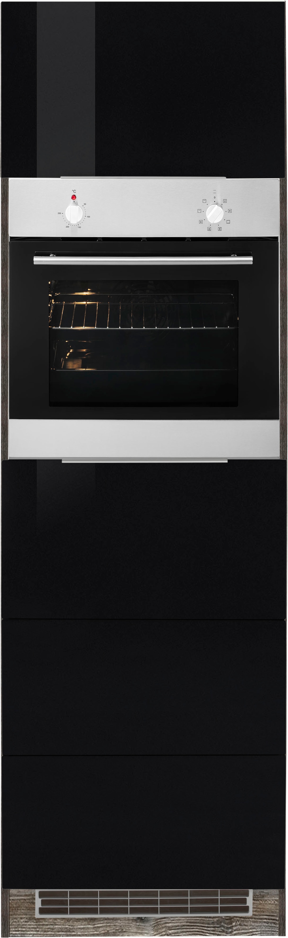 KOCHSTATION Armoire d'encastrement pour four »KS-Brindisi« 60 cm de large, 200 cm de haut, beaucoup d’espace de rangement