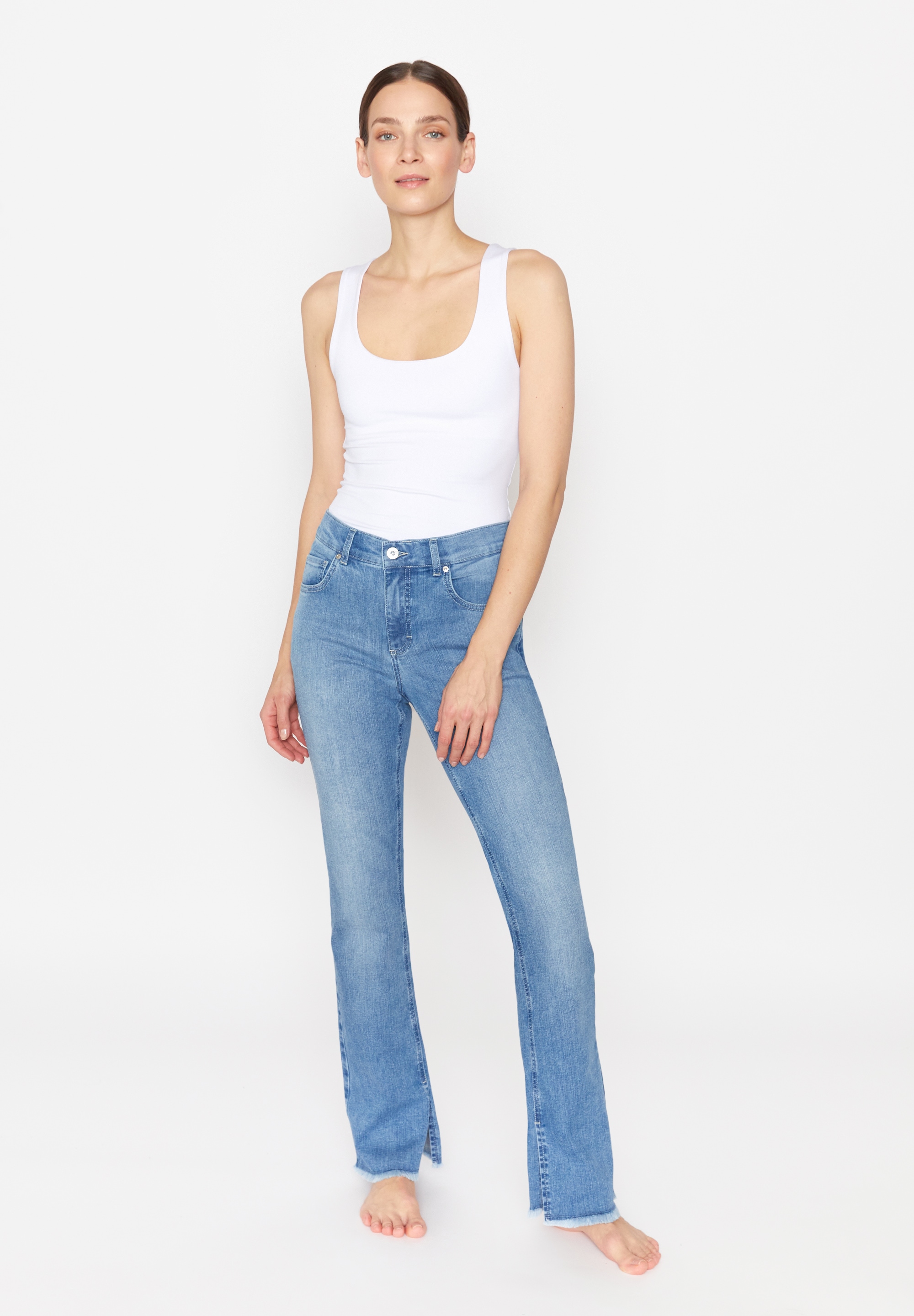 ANGELS Bootcut-Jeans »LENI SLIT FRINGE«