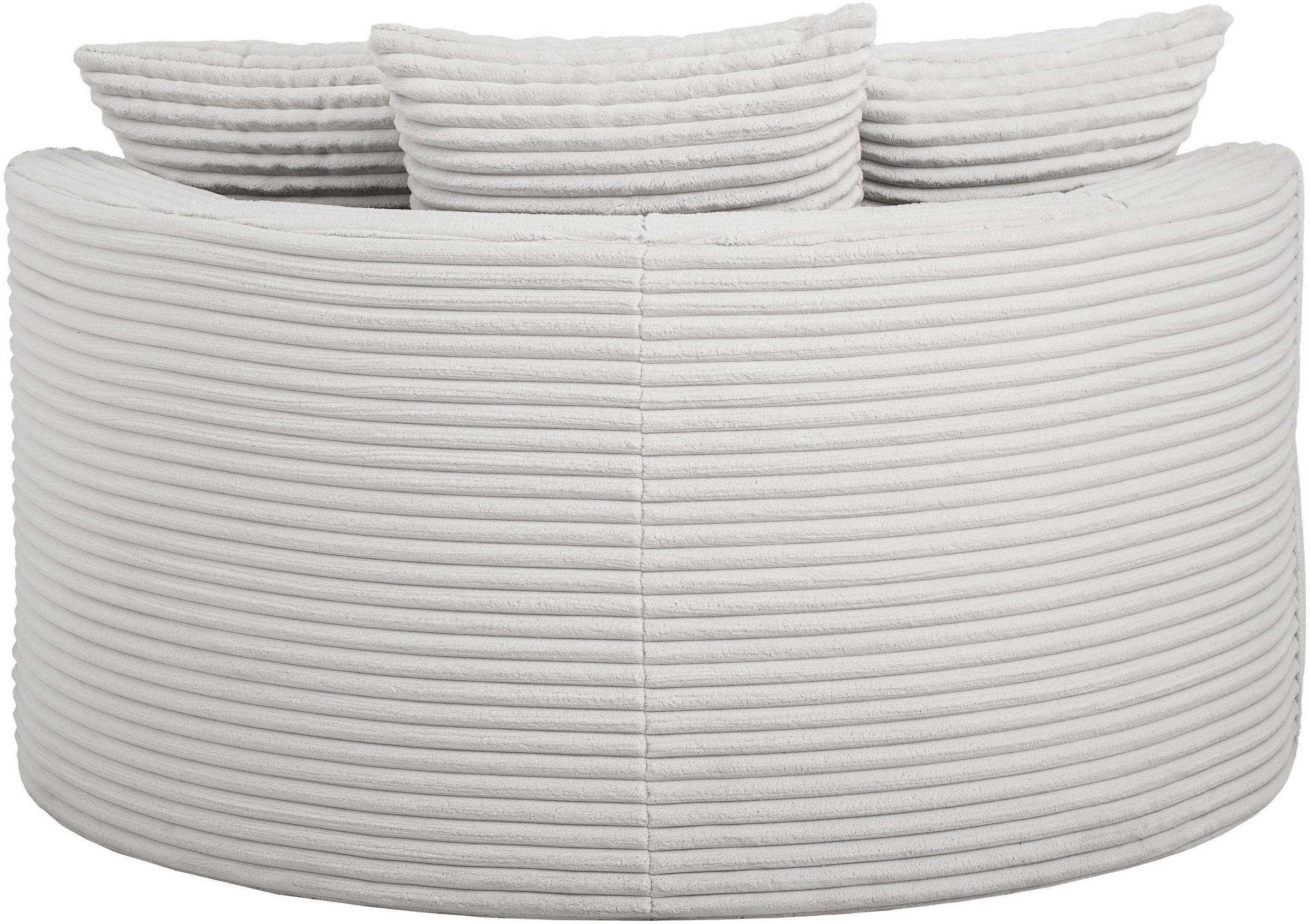 LeGer Home by Lena Gercke XXL-Sessel »ISALIE, Rundsessel mit Hocker, Lesesessel, Loveseat, Big-Sessel«, (Set), trendige Stoffe, 3 Zierkissen, grosse Sitzfläche, Cord, Samt, Bouclé