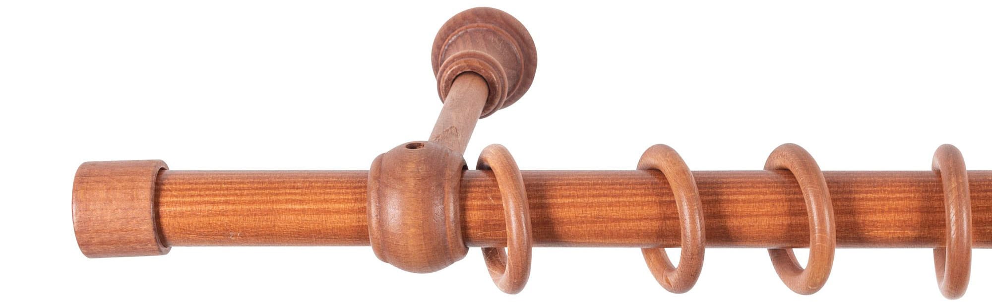 SN DECO GROUP Gardinenstange »Cafiro«, 1 läufig-läufig, Fixmass, 28 mm, Holz, verschiedene Längen und Farben, Komplettset