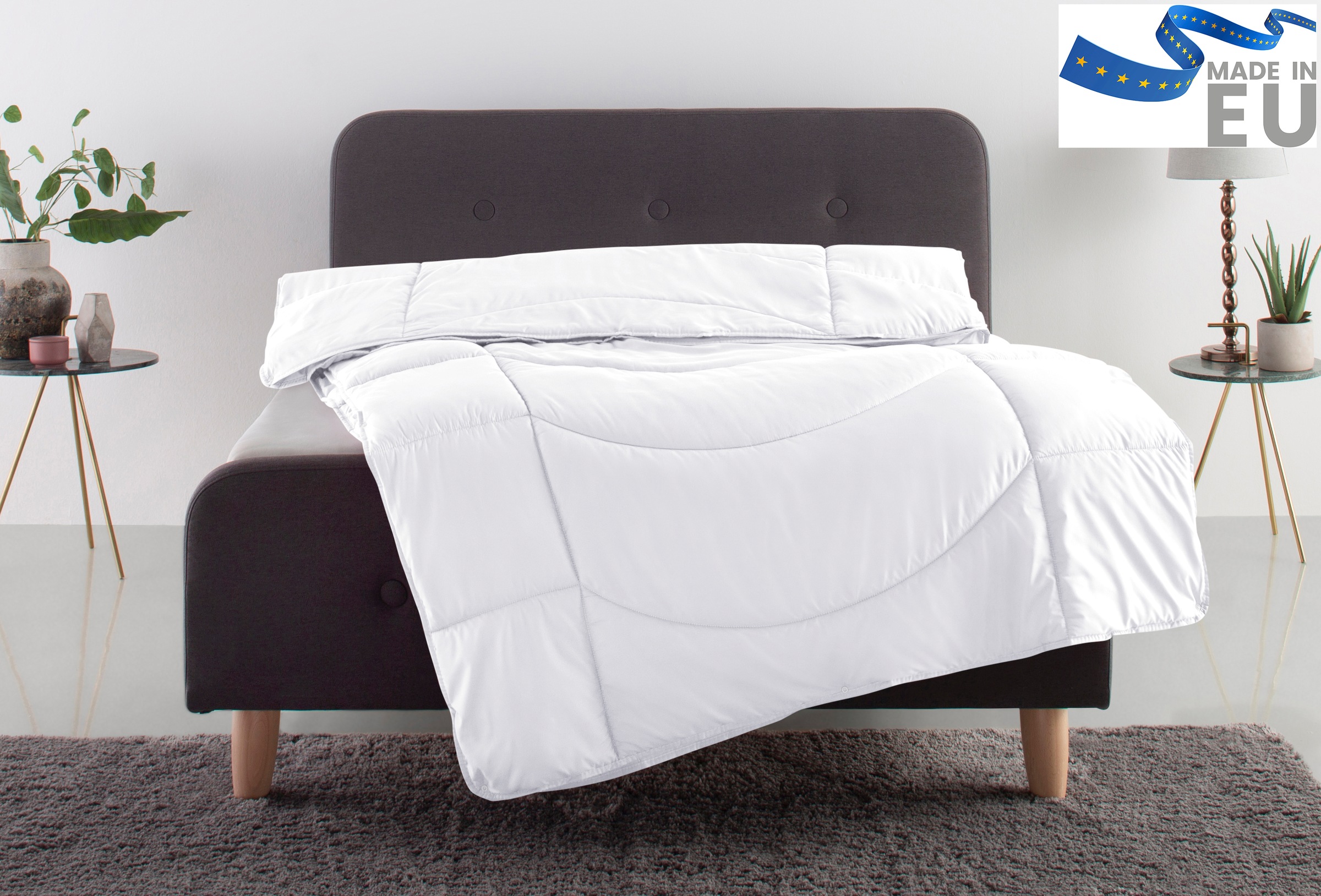 Image of GOODproduct Microfaserbettdecke "Microlux, 100% Polyester, Bettdecke 135x200 cm bis 240x220cm" extraleicht Füllung Feuchtigkeitsregulierende 3D Klimafaser (Polyester) 1 Stk. tlg. fest versteppter Bezug - keine Bettwäsche nötig, Sommer, Winter