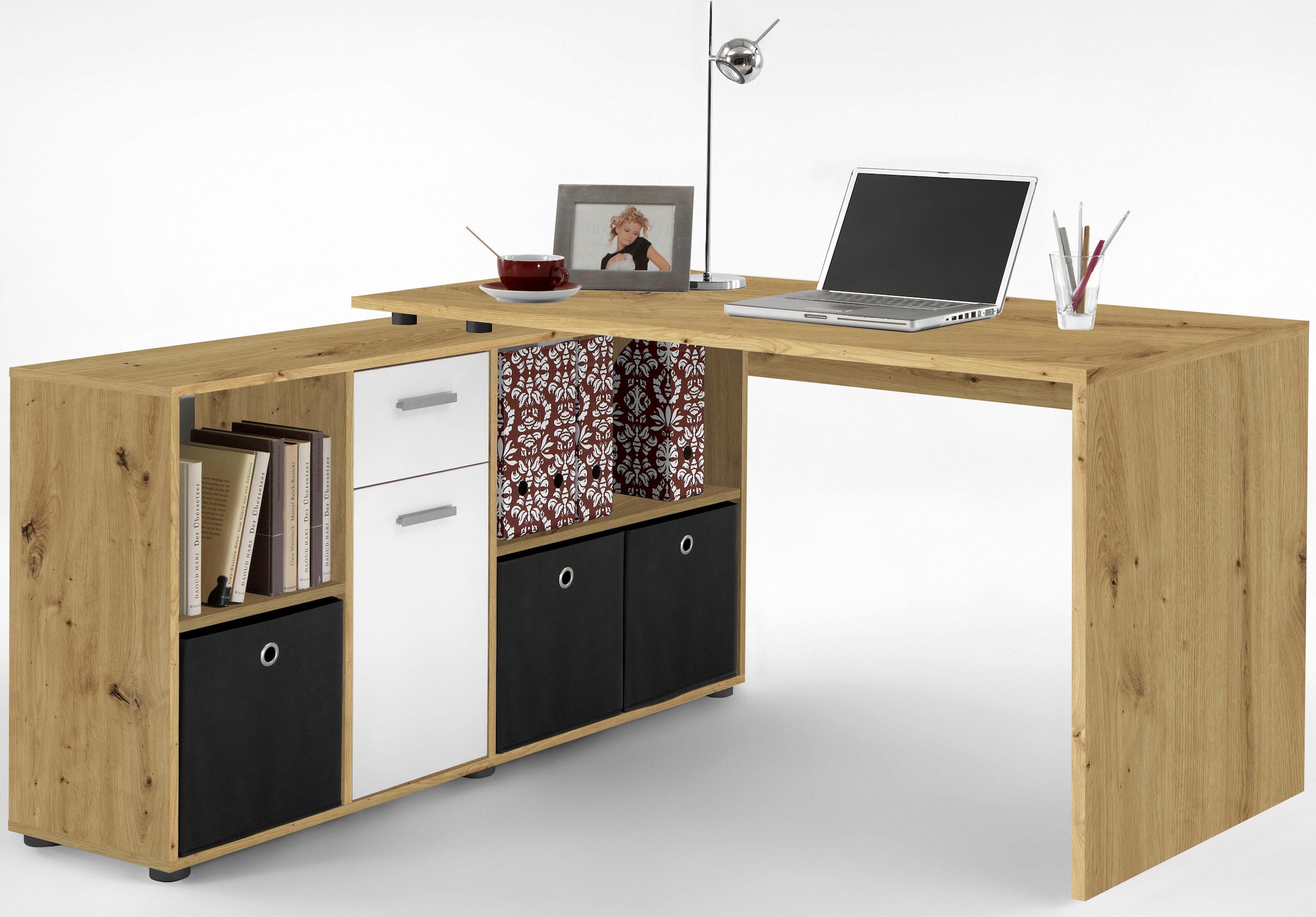 / / Sideboard,«, 136 in »Lex, 205 Schreibtisch jetzt drehbar, Germany kaufen Eckschreibtisch Made cm, Breite FMD
