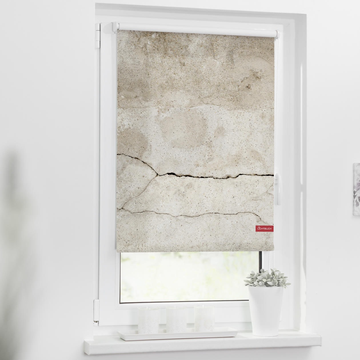 Image of LICHTBLICK ORIGINAL Seitenzugrollo »Rollo Klemmfix, ohne Bohren, Verdunkelung, Beton - Grau«, verdunkelnd, Verdunkelung-energiesparend, freihängend bei Ackermann Versand Schweiz