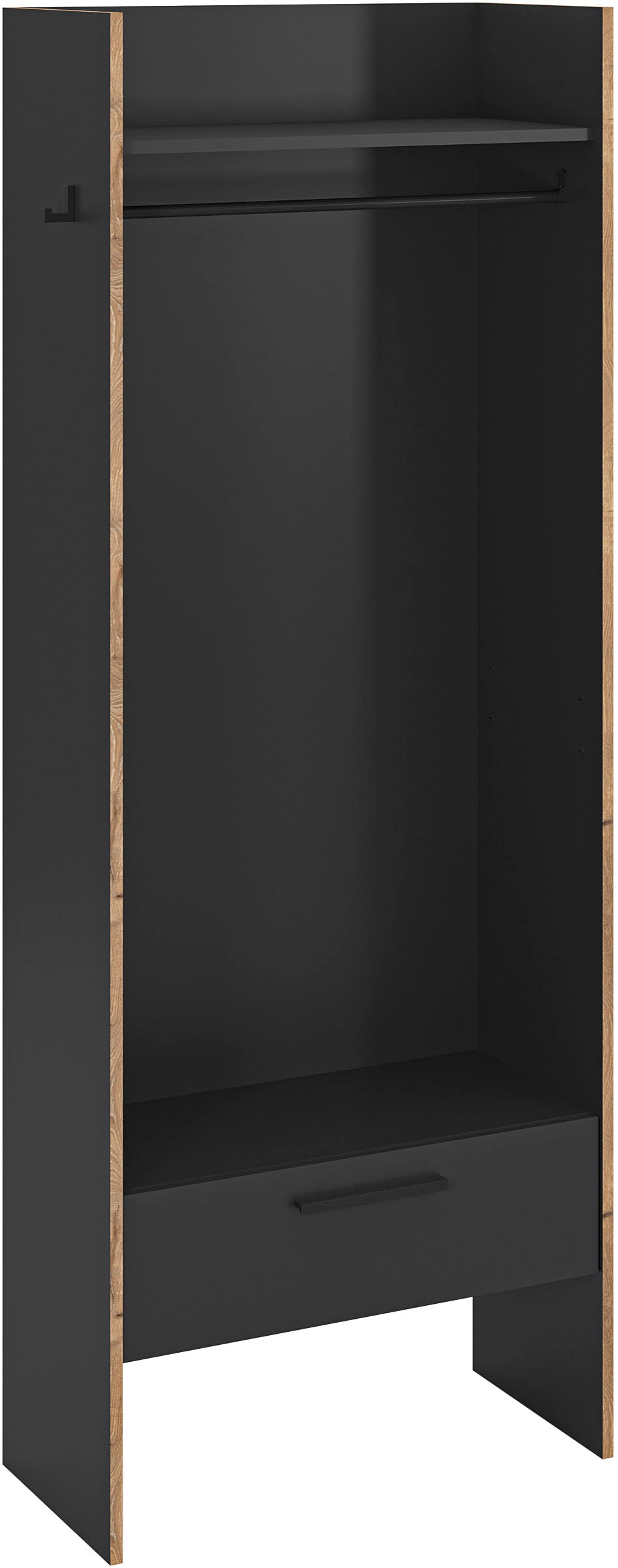 Image of Home affaire Garderobenschrank "MUSTA, Breite: 70cm, inkl. Kleiderstange, 2 Haken, 1 Schubkasten" Dielenschrank, Flurschrank, Schrank, Universalschrank, Sitzbank