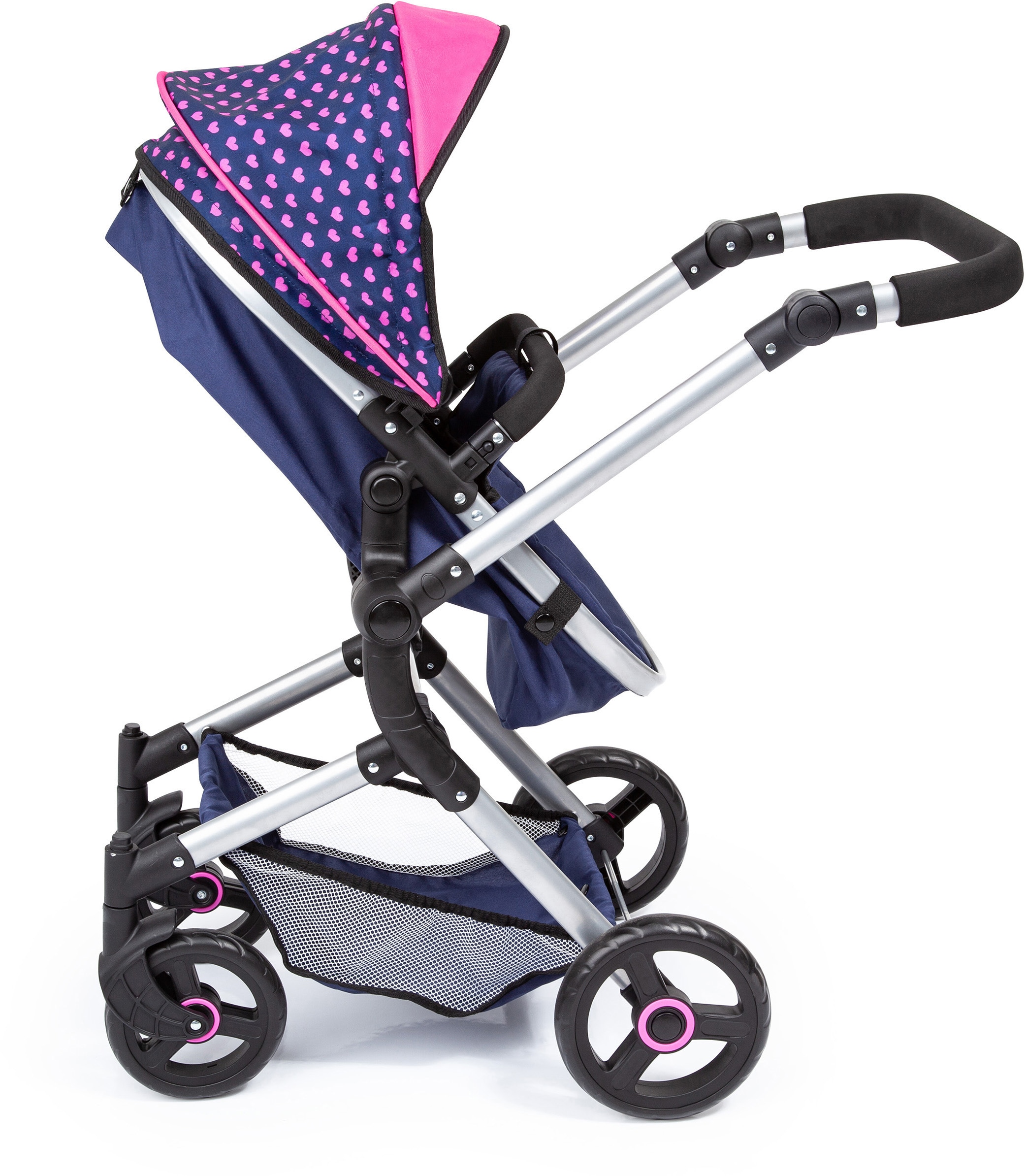 Bayer Kombi-Puppenwagen »Vario, Blau/Pink«, inkl. Wickeltasche