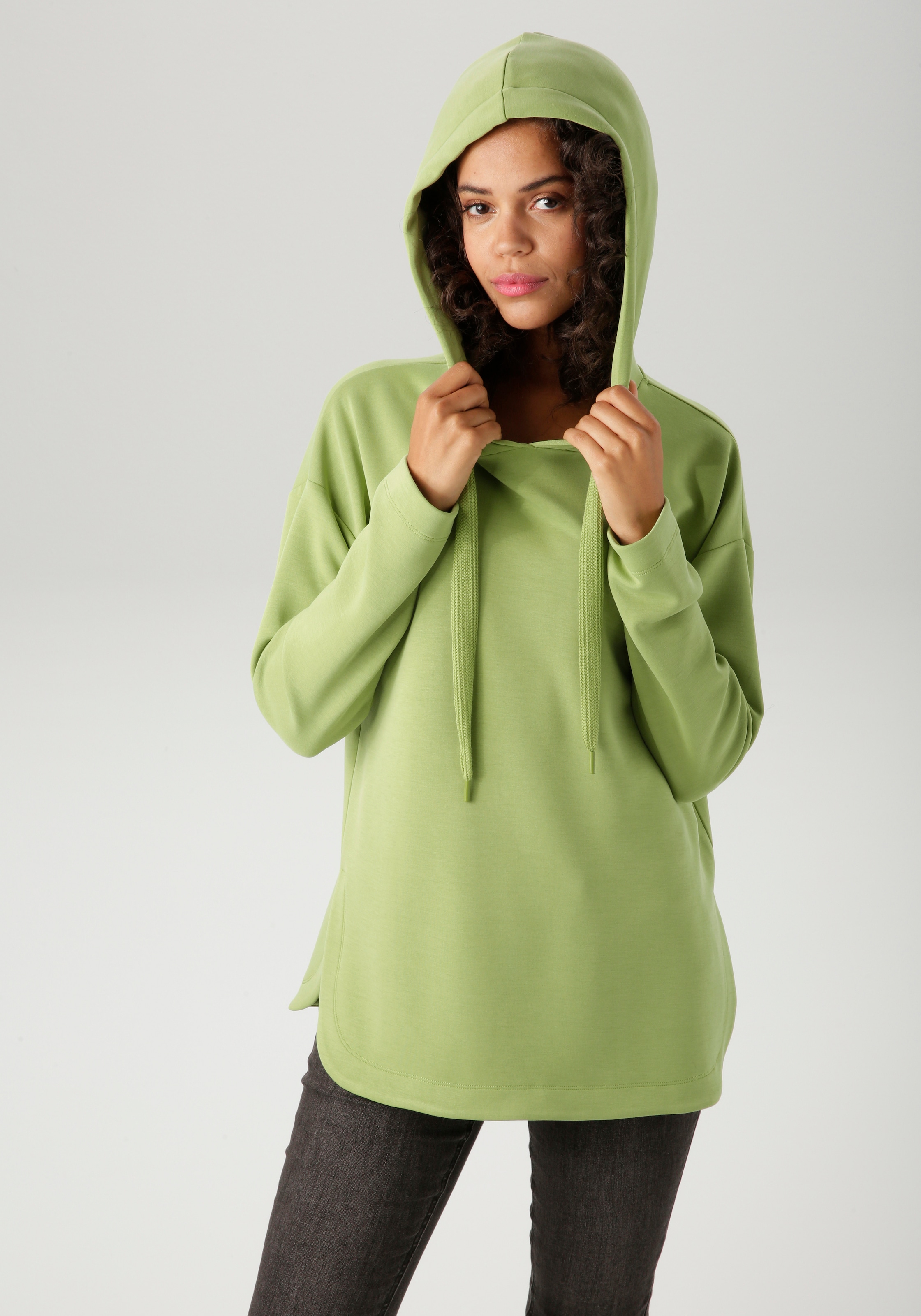 Aniston CASUAL Sweatshirt , mit Bindeband an der Kapuze - NEUE KOLLEKTION
