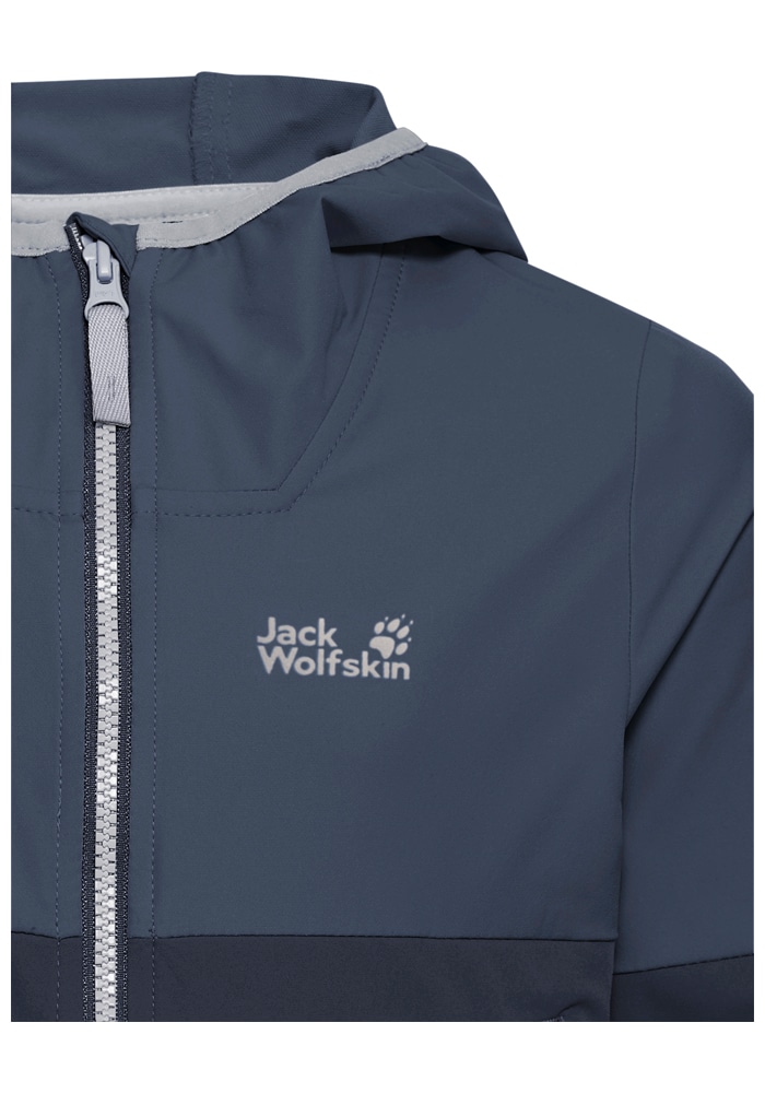 Jack Wolfskin Veste softshell »SANDBIRD HOODED JKT K« mit Kapuze Winddicht, atmungsaktiv, Übergangsjacke