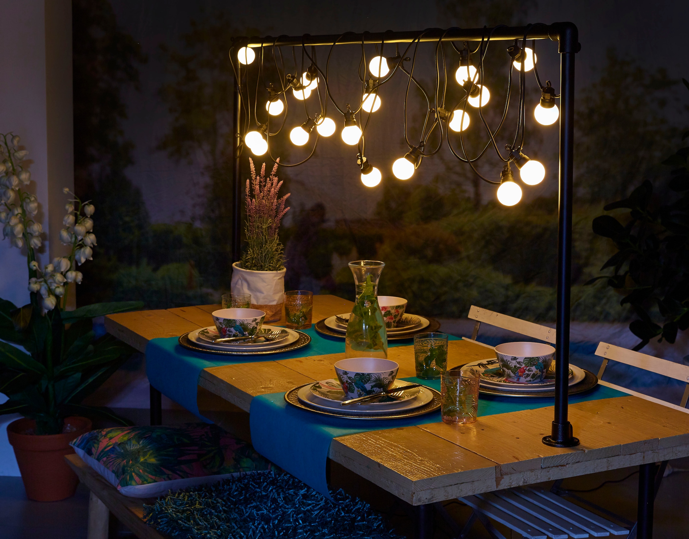 LUXFORM Guirlande lumineuse »24V-Lichterkette Honolulu - mit warmweissen LED« Suspendable partout, intérieur et extérieur