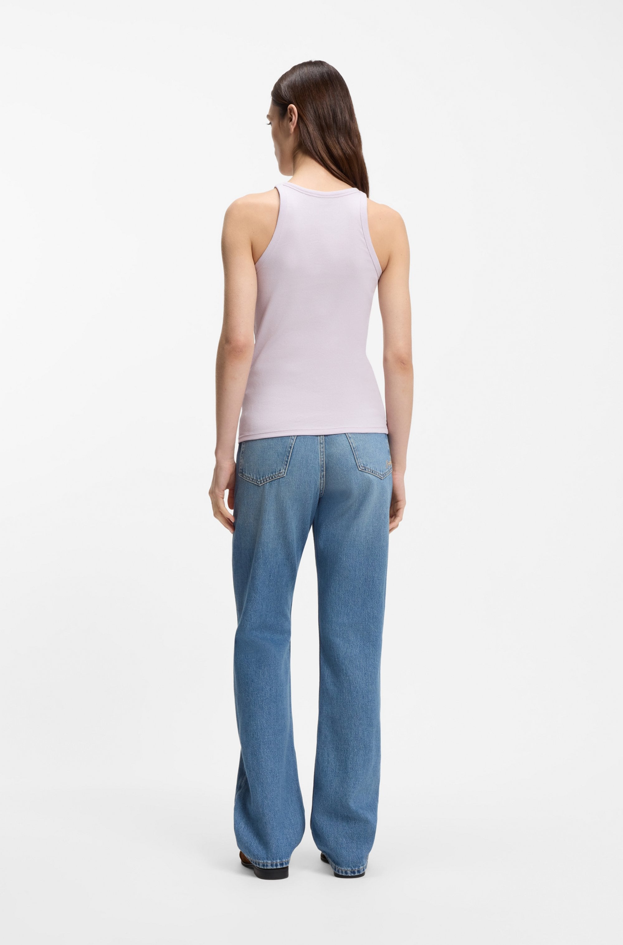 BOSS ORANGE Débardeur à côtes »Epetite Premium Damenmode« Slim Fit mit Logostickerei