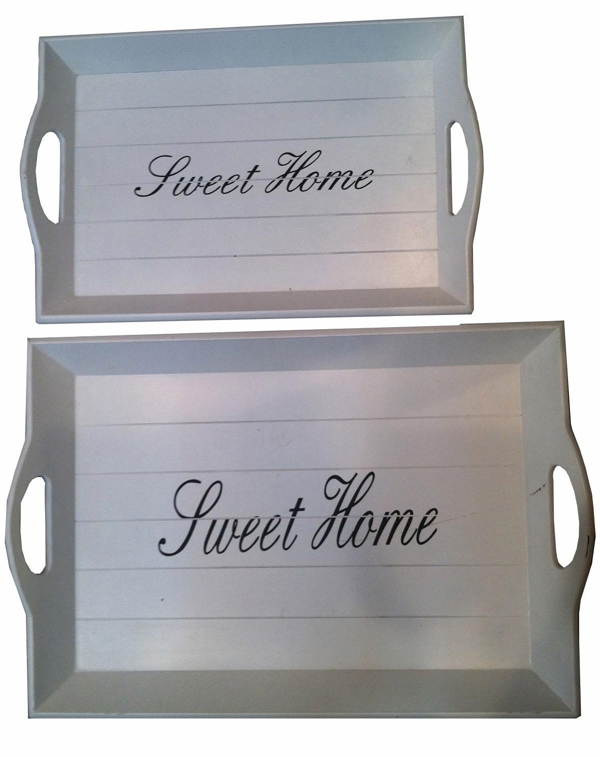 Image of Myflair Möbel & Accessoires Tablett »Sweet Home, weiss antik«, Dekotablett mit Schriftzug, Shabby Optik bei Ackermann Versand Schweiz