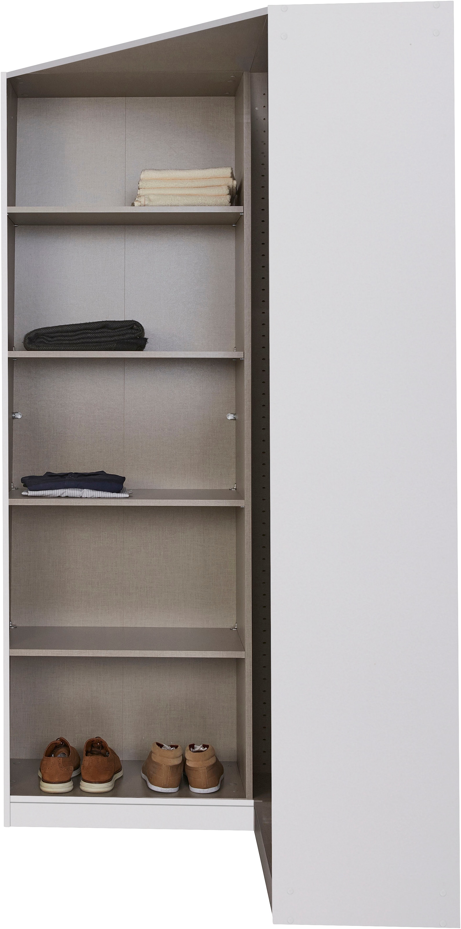 rauch Kleiderschrank »Eckschrank Schrank Garderobe Wäscheschrank Stauraumschrank VANDOR« Weiss, viel Stauraum, Griffe in Graumetallic MADE IN GERMANY