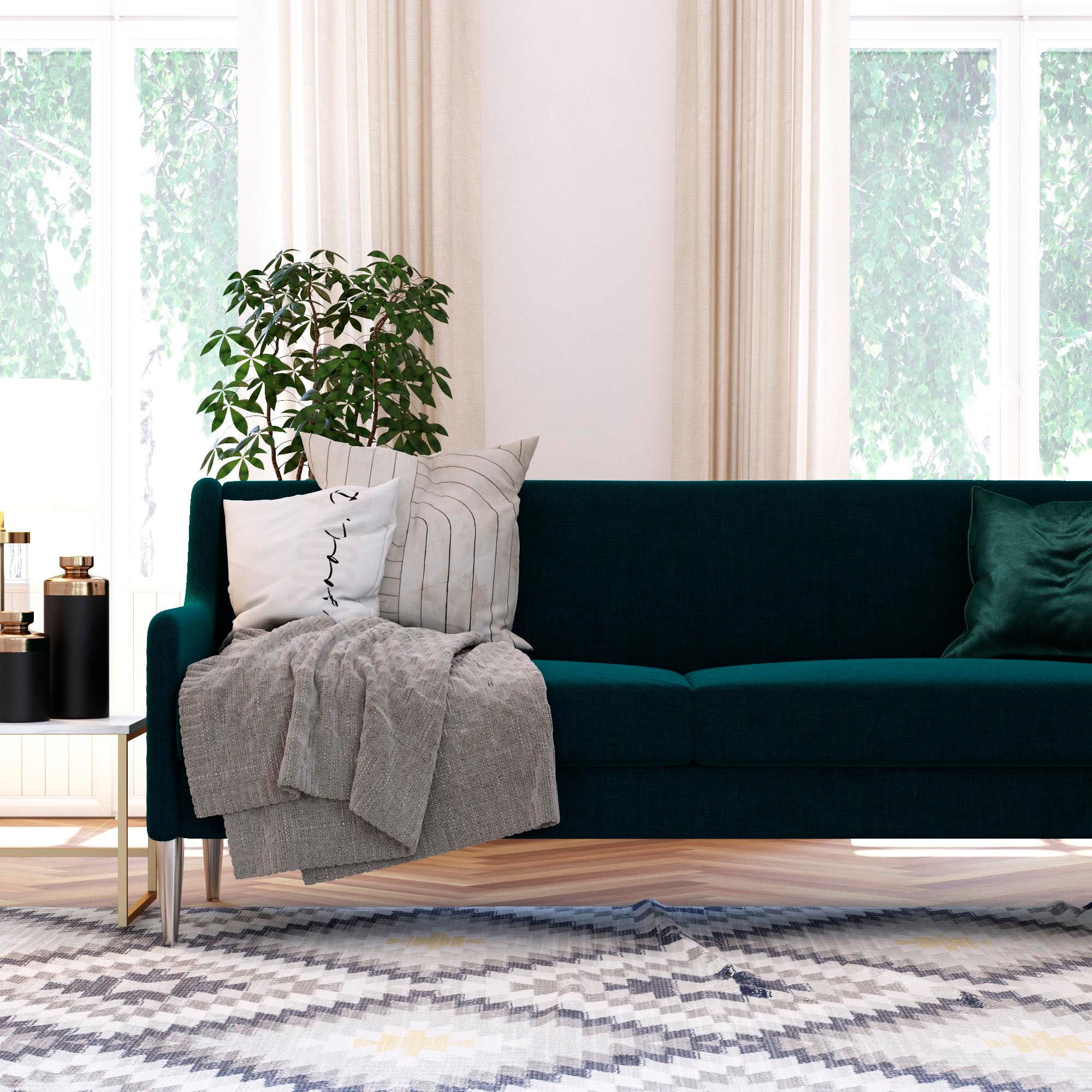CosmoLiving by Cosmopolitan 3-Sitzer »Virginia«, (1 St.), Webstoff, Sitz und Rücken gepolstert, Beine aus Stahl, Sitzhöhe 42,5cm
