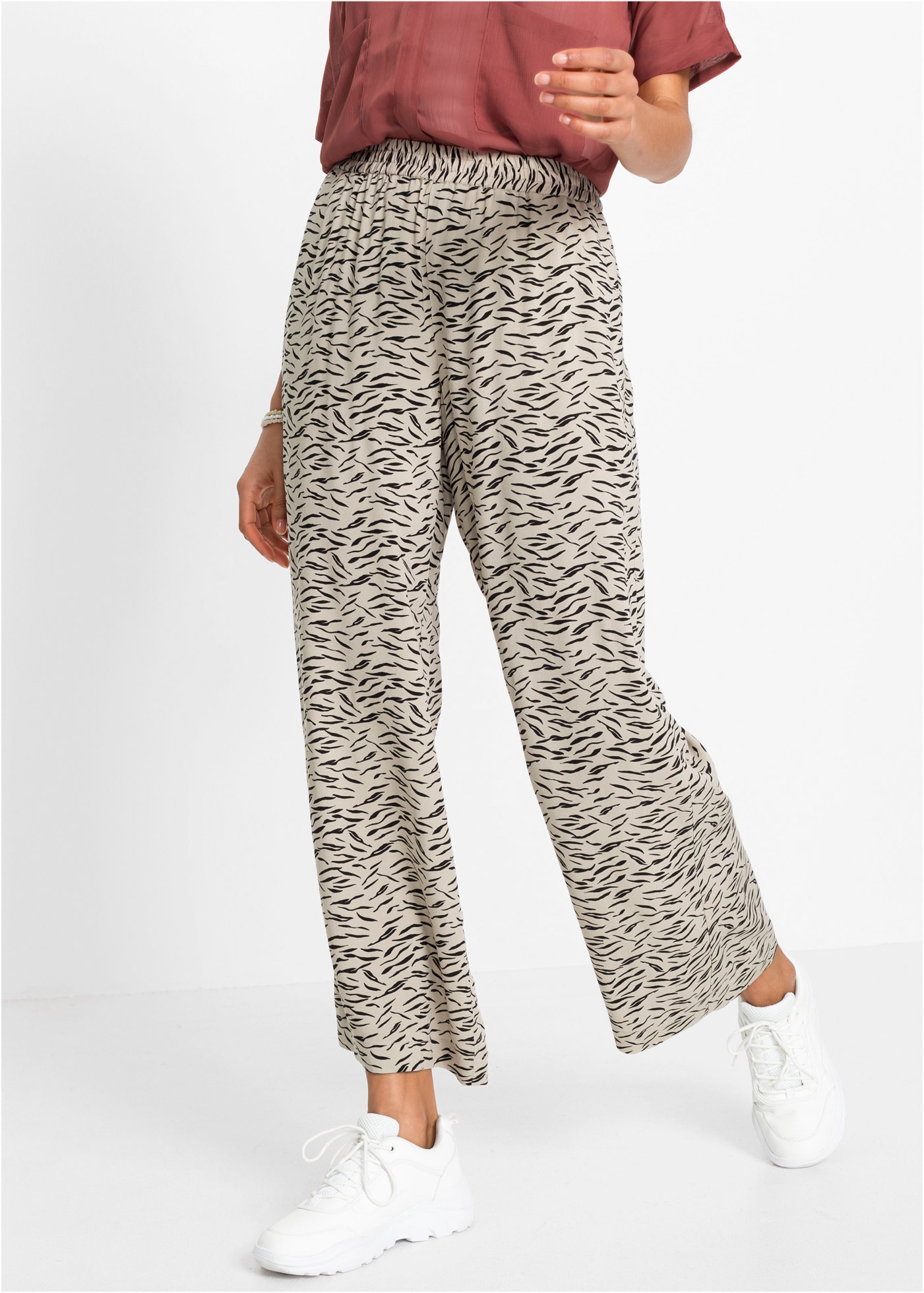 Image of bonprix Palazzohose aus Viskose, lockere Passform, weiter Bein, casual Stil
