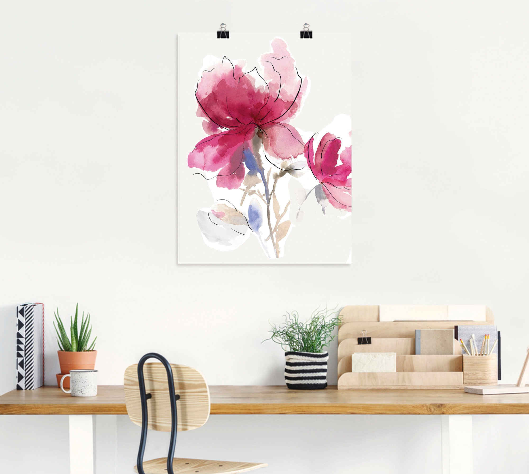 Artland Wandbild »Rosige Blüte I.« Blumenbilder 1 Stk. tlg. als Alubild, Leinwandbild, Poster in verschied. Grössen