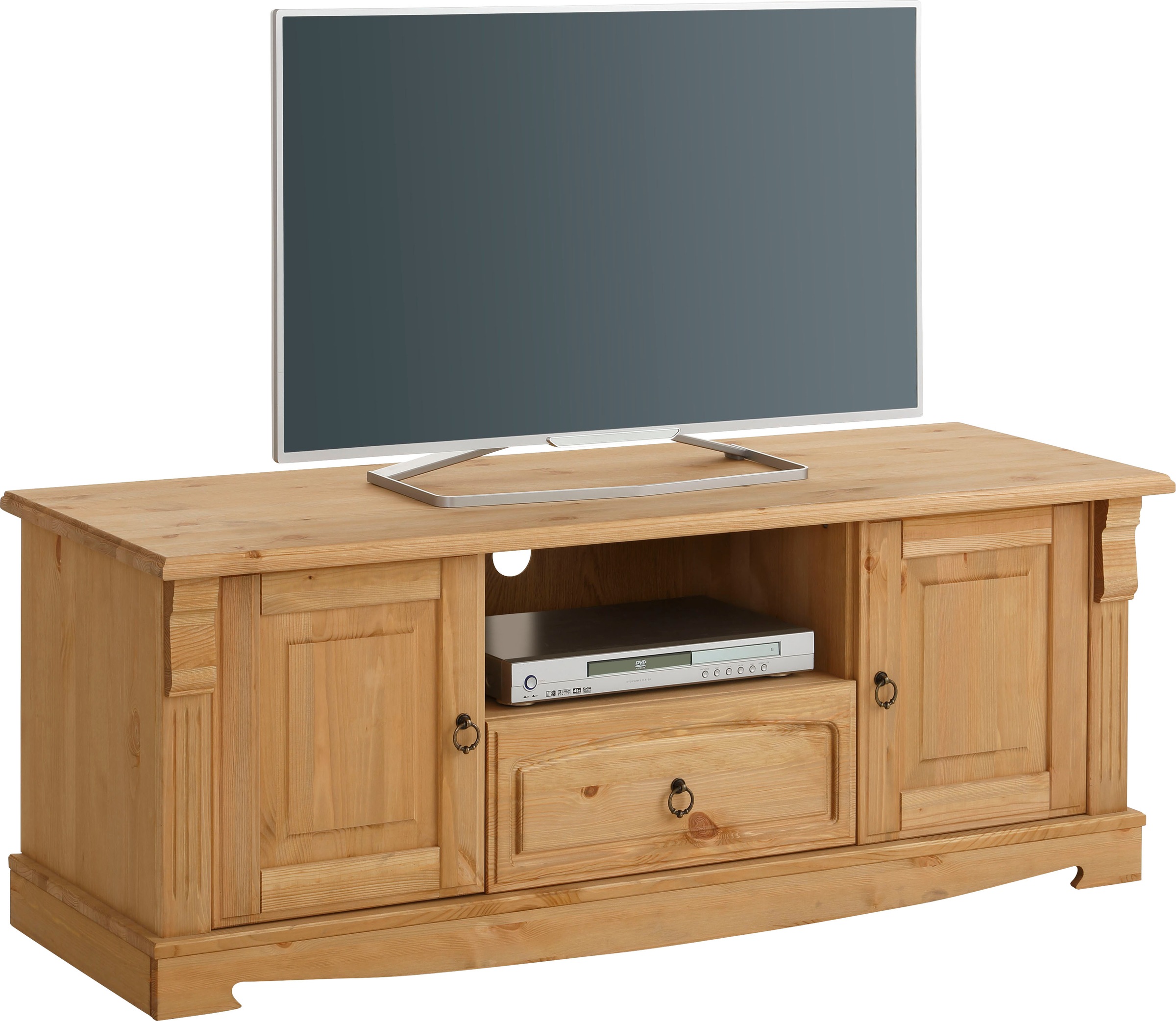 Image of GOODproduct Lowboard "Anna, TV-Bank, TV-Schrank, im Landhaustil" Gesamtmasse (B/T/H): ca. 140/44/50 cm, TV-Board, Breite 140 cm, 2 Türen, 1 Schublade, Massivholz, FSC