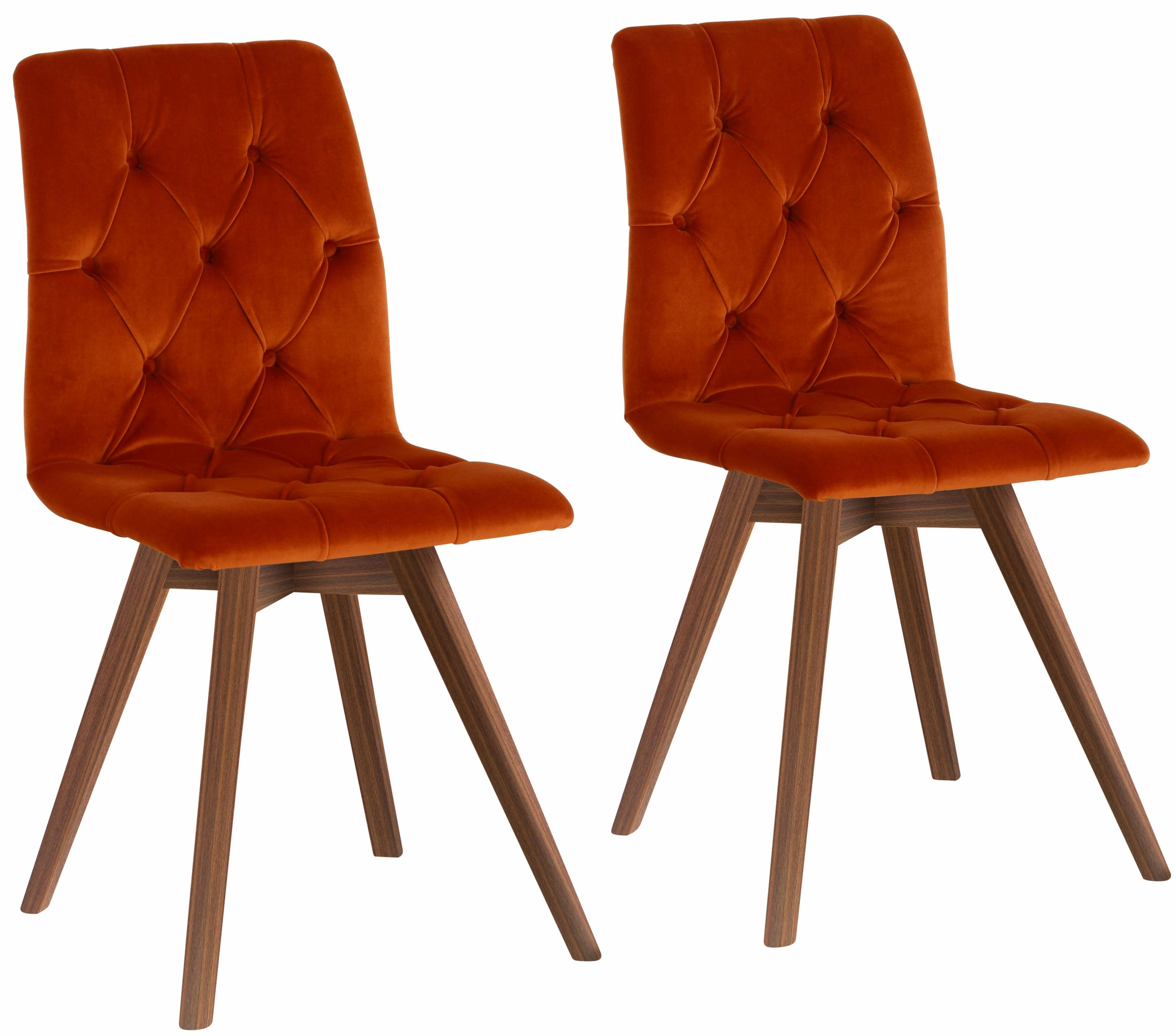 Image of andas 4-Fussstuhl »Rania«, (Set), 2 St., Samtoptik, mit Beinen in eiche oder nussbaum. Im 2er, 4er oder 6er-Set bei Ackermann Versand Schweiz