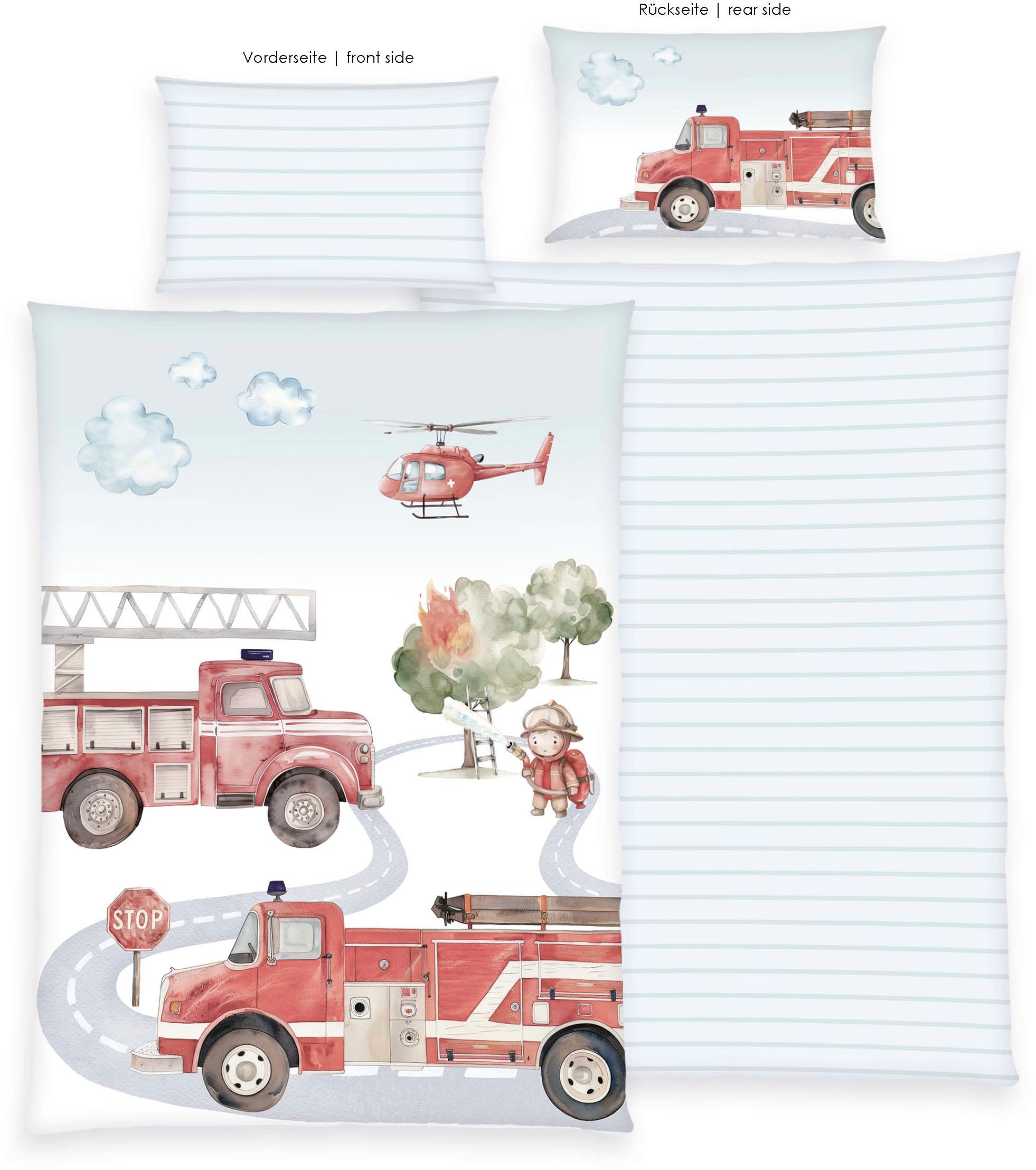 Image of Baby Best Babybettwäsche "Feuerwehr" 2 Wendebettwäsche