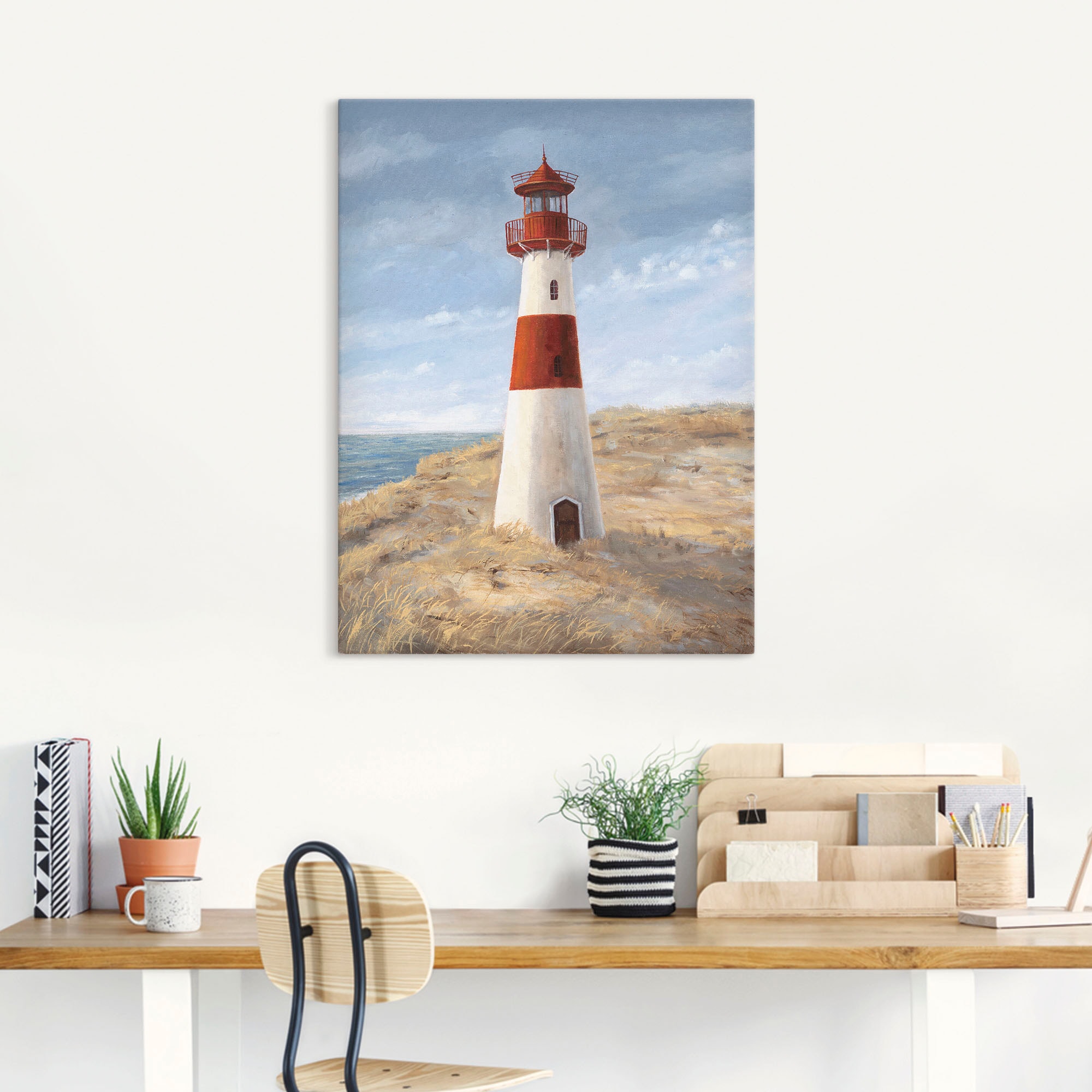 Artland Leinwandbild »Leuchtturm I« Gebäude 1 Stk. tlg. auf Holzrahmen gespannt