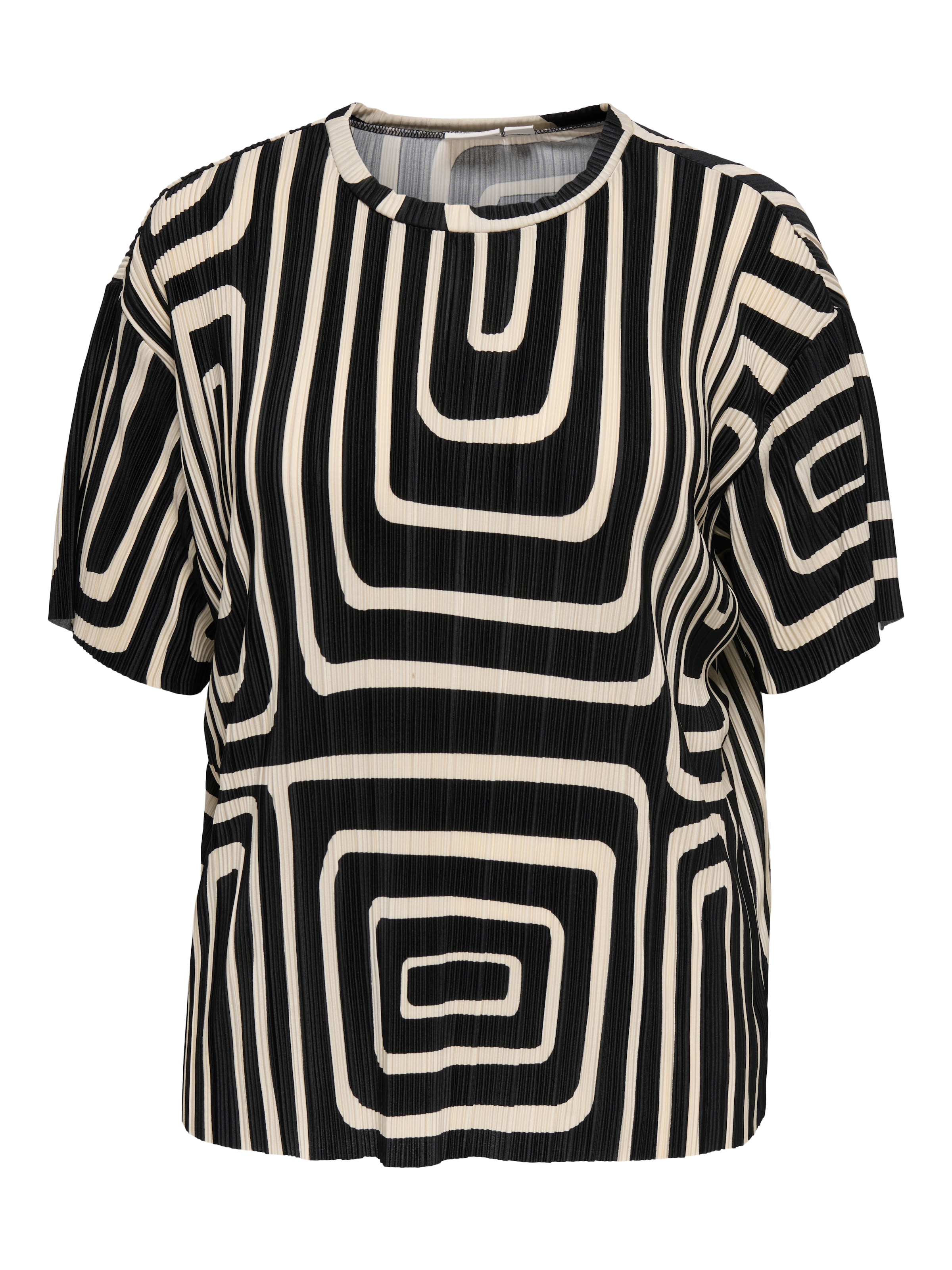 ONLY CARMAKOMA Kurzarmshirt »CARRAVENNA S/S PLISSE AOP TOP JRS NOOS«