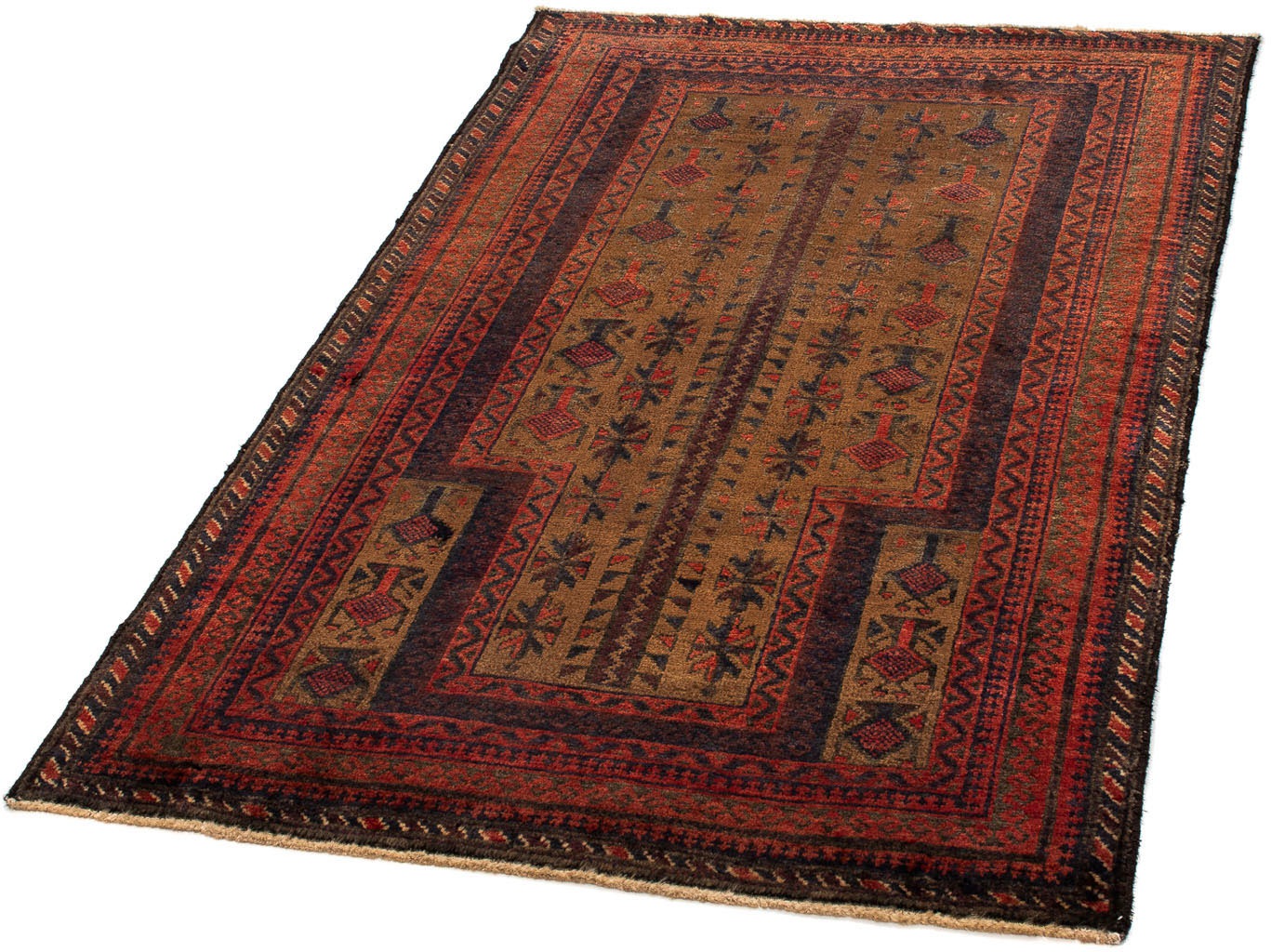 Image of morgenland Orientteppich »Belutsch - 136 x 85 cm - hellbraun«, rechteckig, 8 mm Höhe, Wohnzimmer, Handgeknüpft, Einzelstück mit Zertifikat bei Ackermann Versand Schweiz