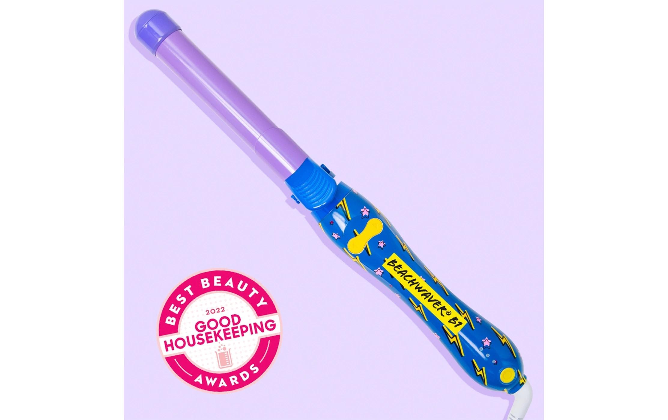 BEACHWAVER Lockenstab »Neon B1 Electric Sky« Rotierender Lockenstab mit Keramikbeschichtung