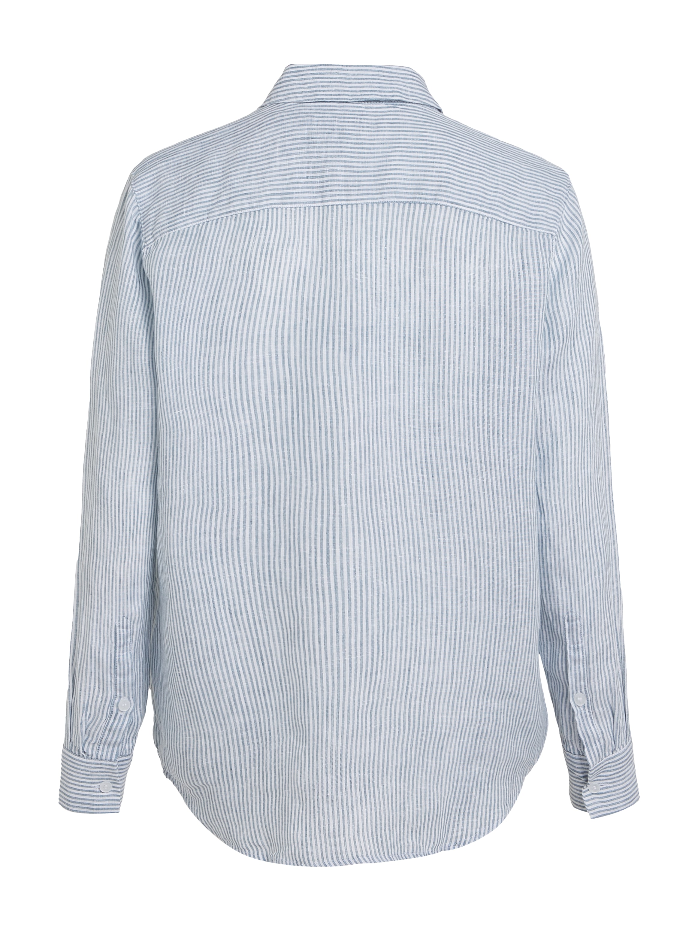 Tommy Hilfiger Hemdbluse »LINEN STP RELAXED SHIRT LS«, mit Logostickerei auf der Brust