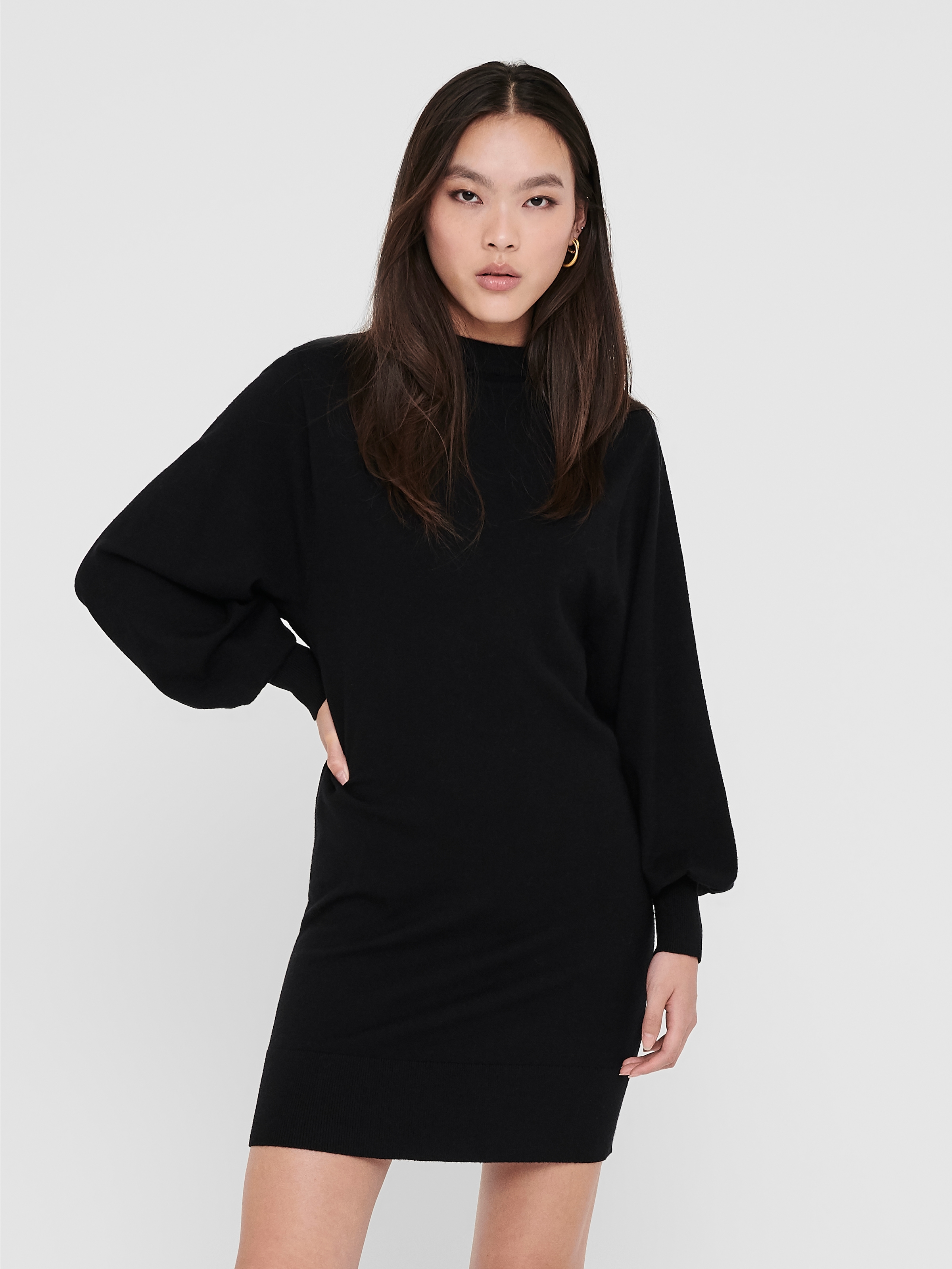Image of ONLY Strickkleid "ONLLABELLE LIFE L/S DRESS KNT NOOS" Viskosemischung, sehr figurbetont