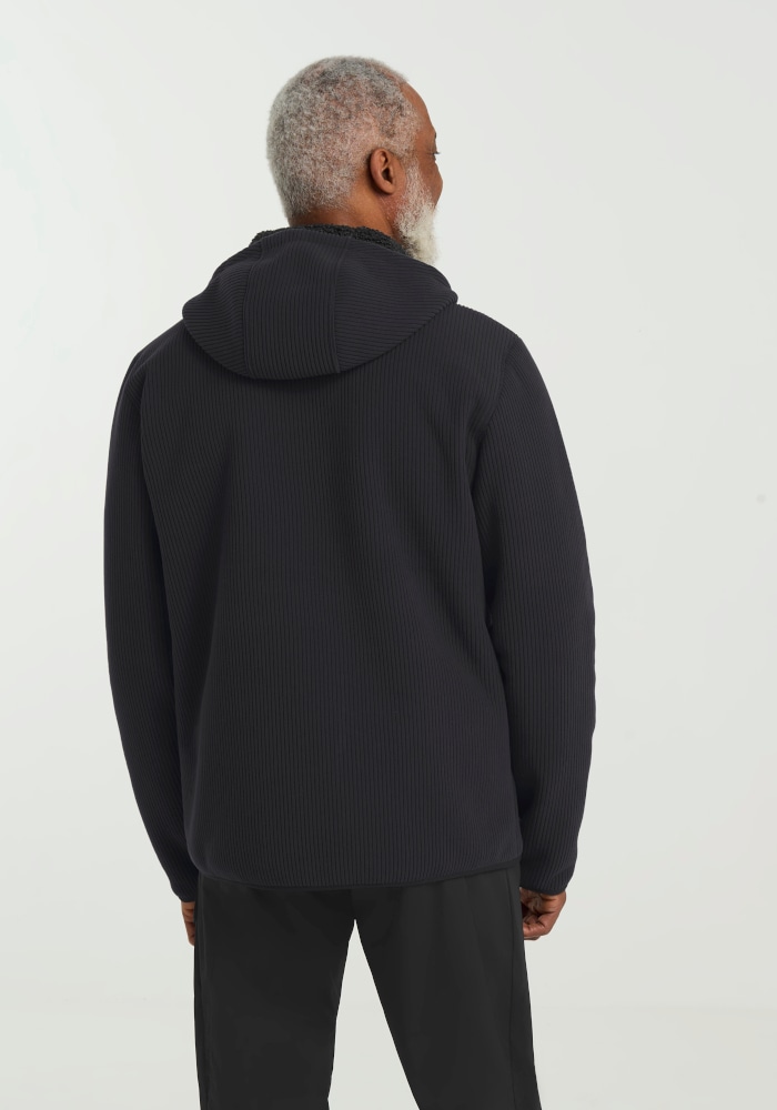 Jack Wolfskin Veste polaire »LAKE RIDGE HOODED JKT M« avec capuche coupe-vent, col montant