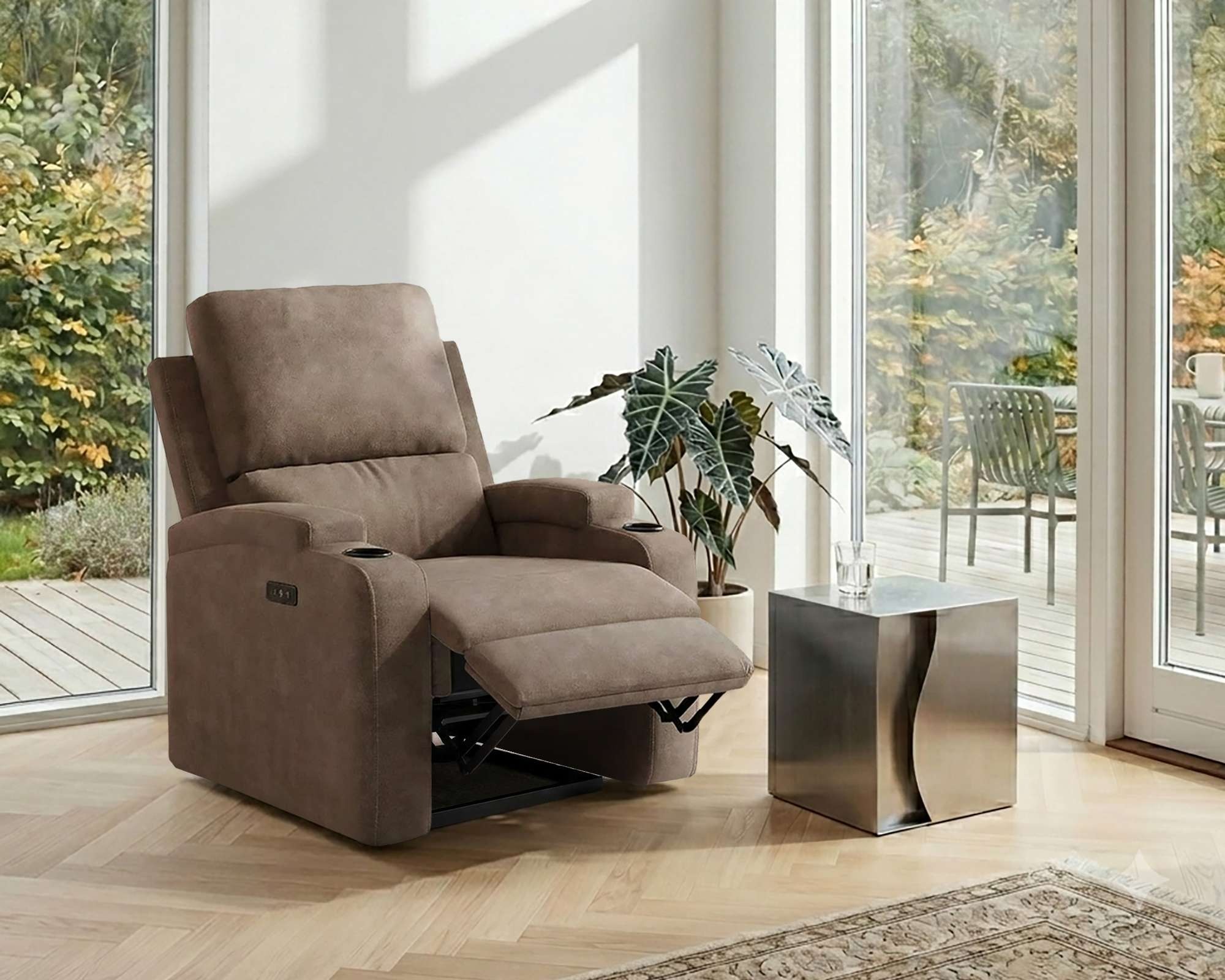 GOODproduct Fauteuil de relaxation »NAPORI Microfaser, Kinosessel, Multimedia-Sessel« Fauteuil TV avec fonction relaxation manuelle et électrique et porte-boisson