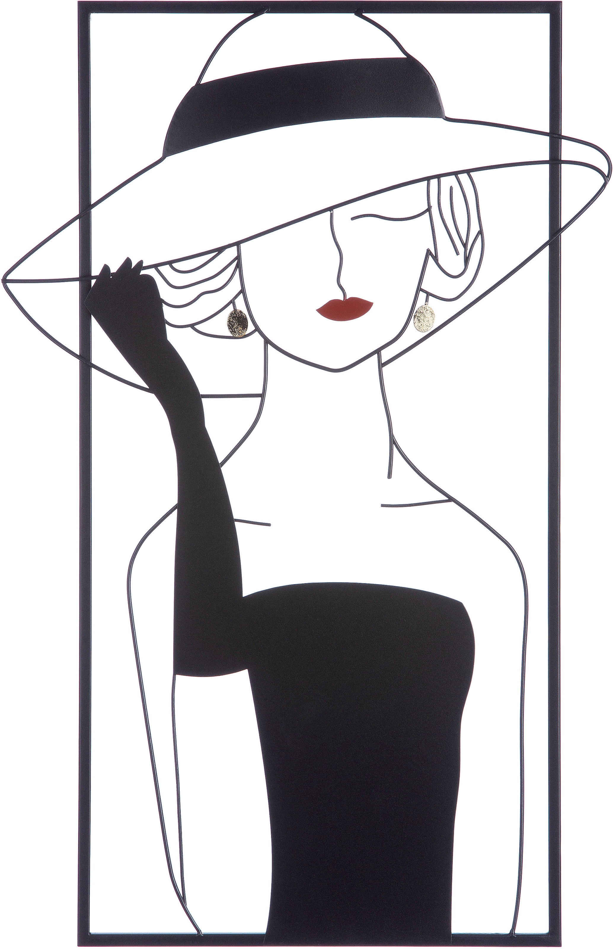 Image of Casablanca by Gilde Wanddekoobjekt "Wandrelief Lady mit Hut"