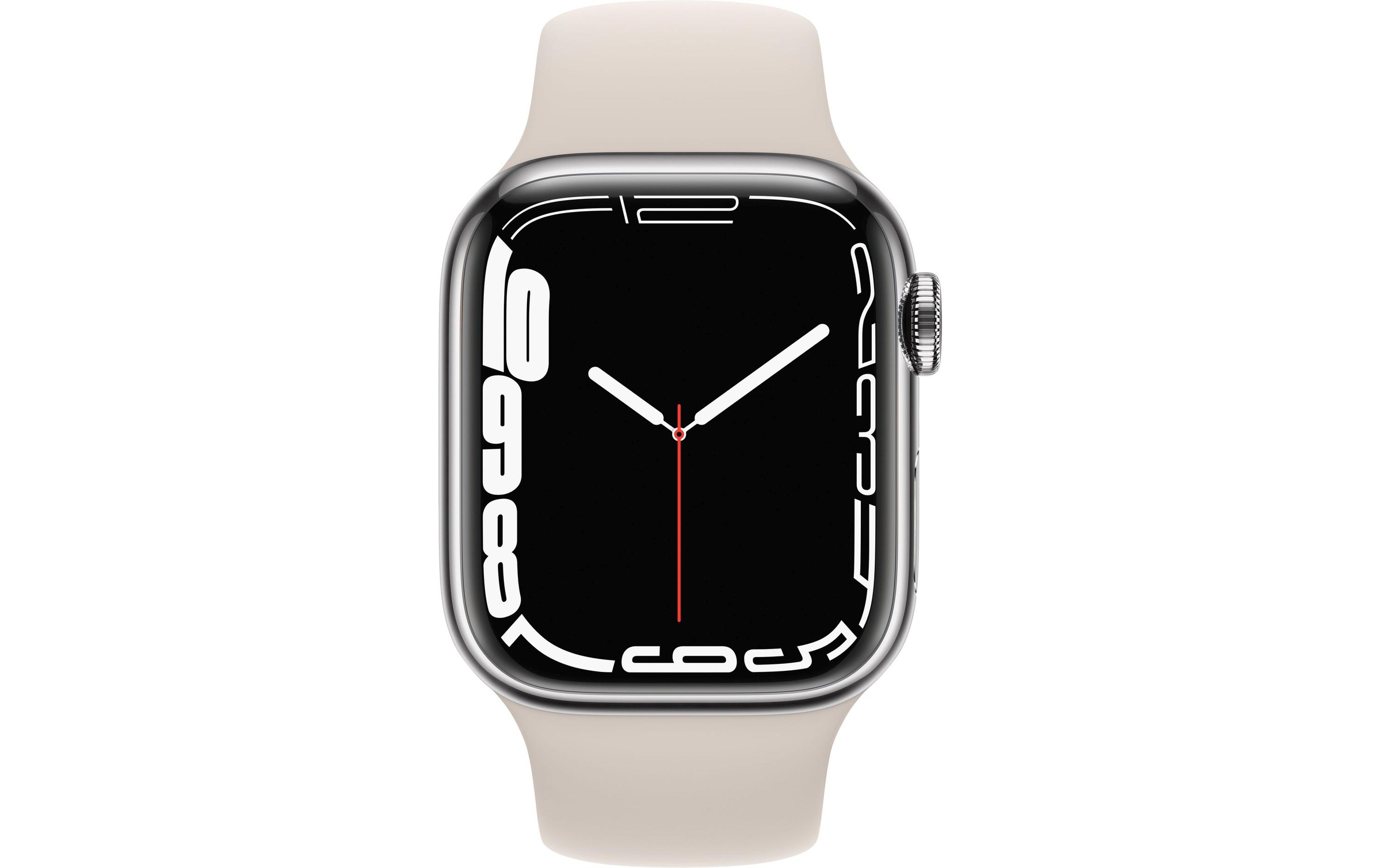 Apple Smartwatch »Serie 7, GPS, 41 mm Edelstahlgehäuse mit Sportarmband«, Watch OS, MKHW3FD/A