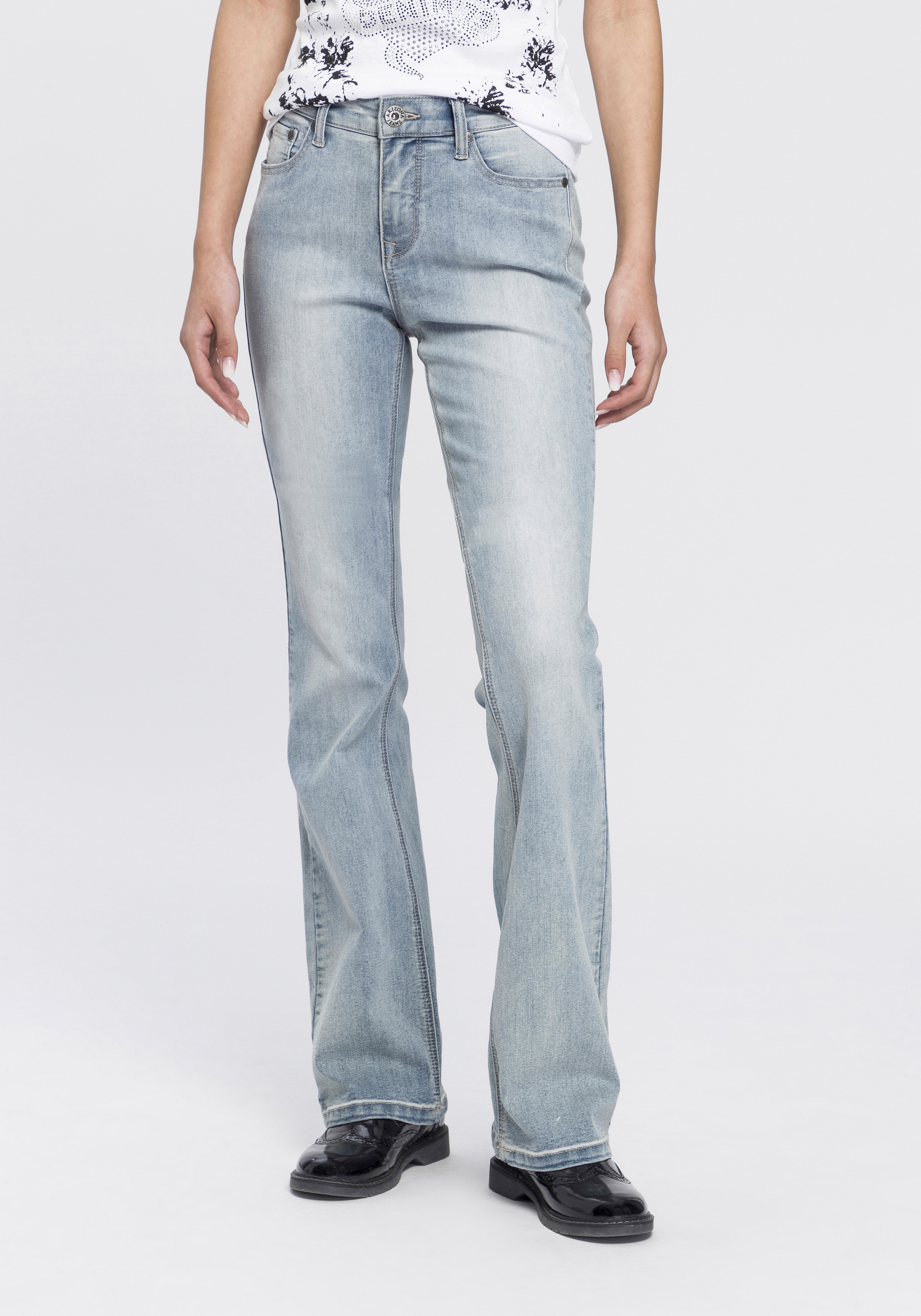 ♕ Arizona Bootcut-Jeans »Shaping«, bestellen versandkostenfrei High Waist