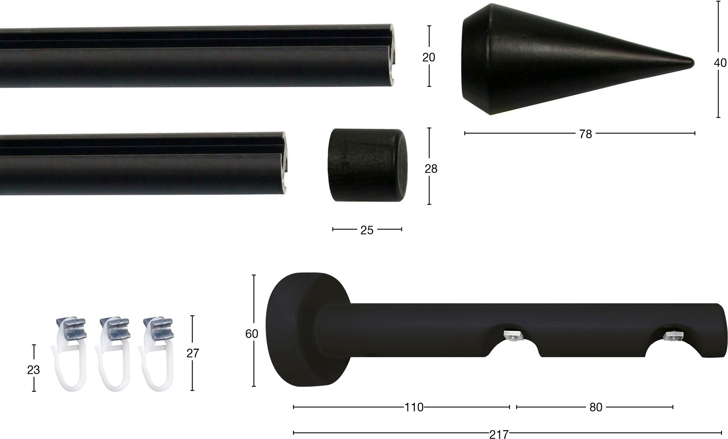 Image of GARESA Gardinenstange »AGROS«, 2 läufig-läufig, Wunschmasslänge, Vorhanggarnitur, einfache Montage, mit Profilverbinder verlängerbar, Wandmontage bei Ackermann Versand Schweiz