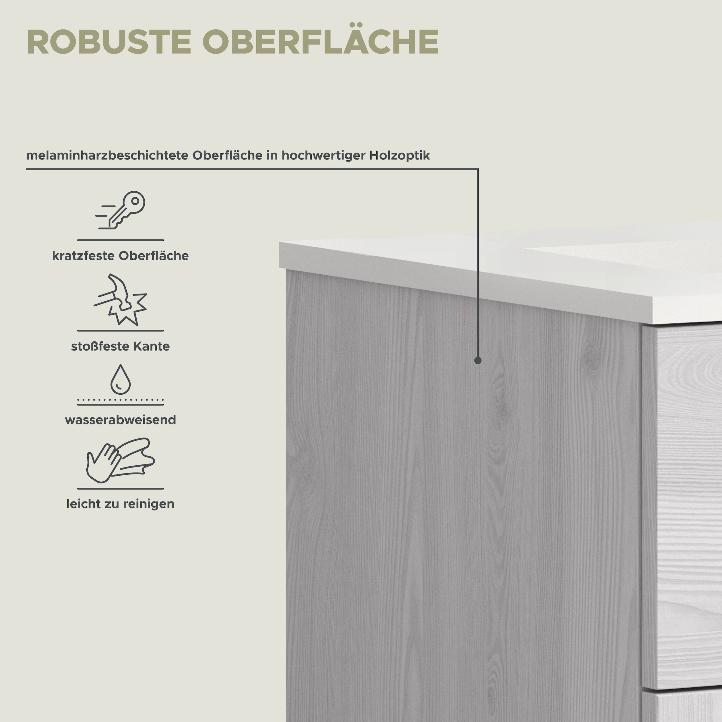 welltime Badmöbel-Set »COSENZA« 1 Hochschrank, 1 Waschtisch inkl. Waschbecken, 1 Spiegelschrank, 3 Stk. tlg.