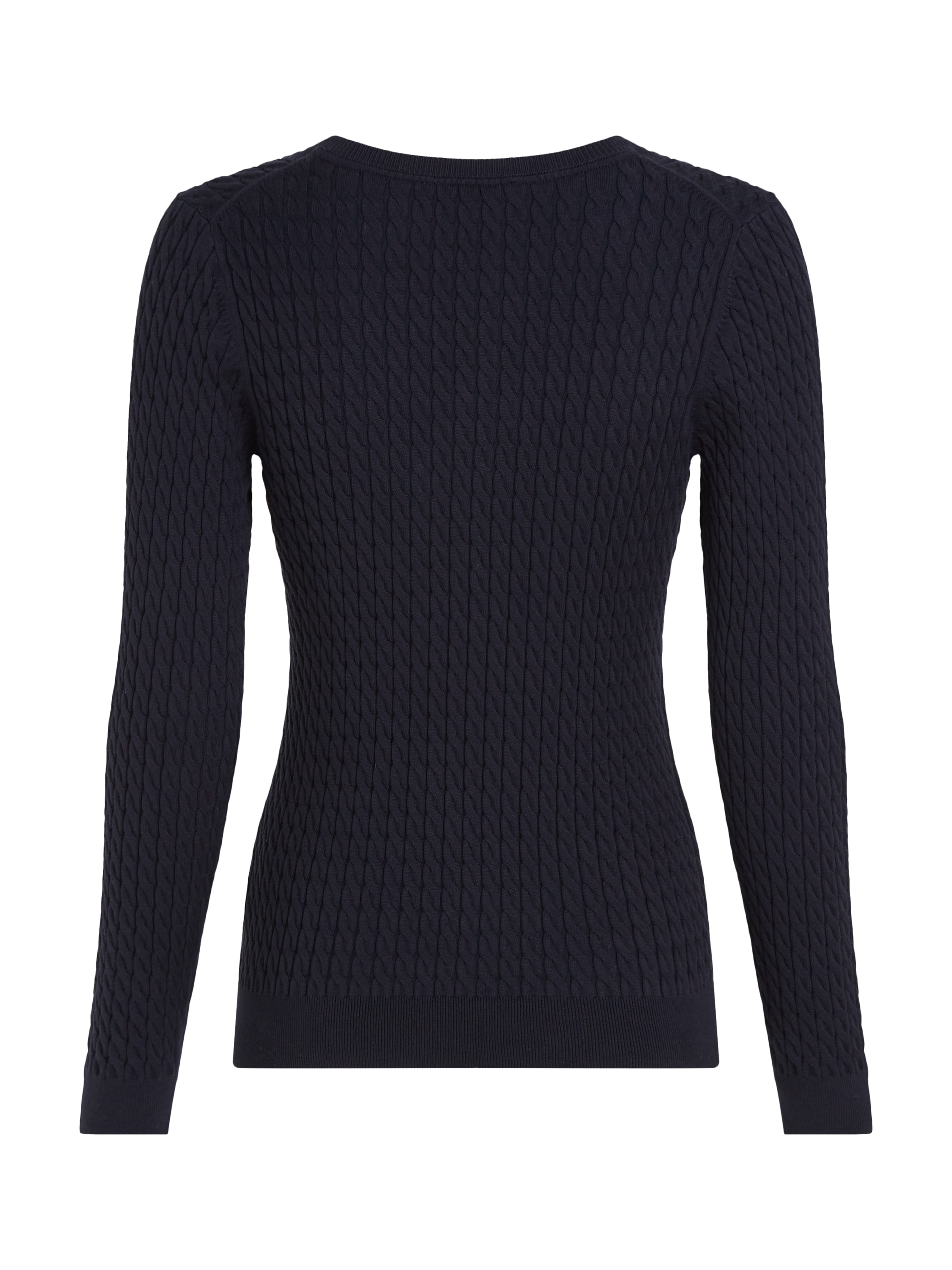 Tommy Hilfiger Strickpullover »CO CABLE V-NK SWEATER«, mit Zopfmuster