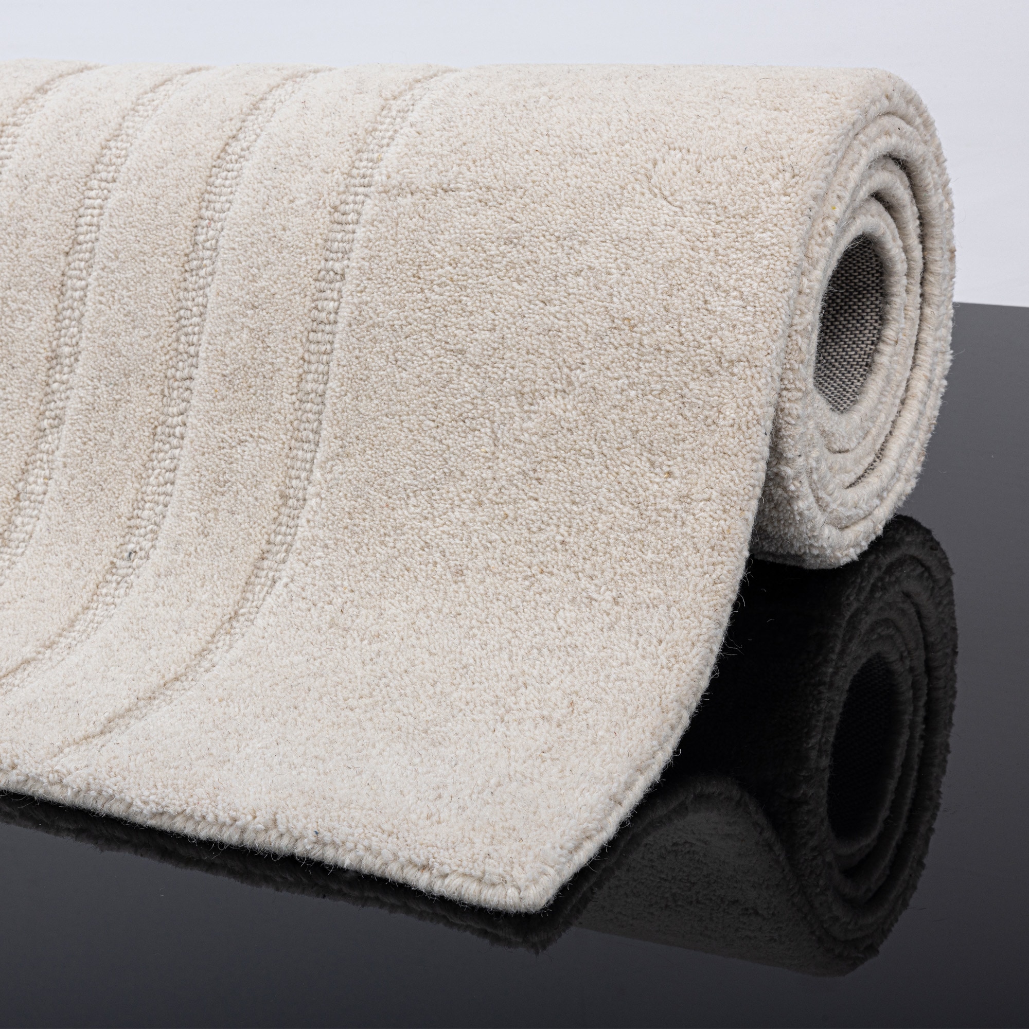 my home Tapis en laine »Gabbo Design, Handgefertigt, Teppich,  reine Wolle,« Rectangulaire 14 mm Höhe Hoch-Tief-Effekt, reine Wolle, Scandi-Look, Naturfaser