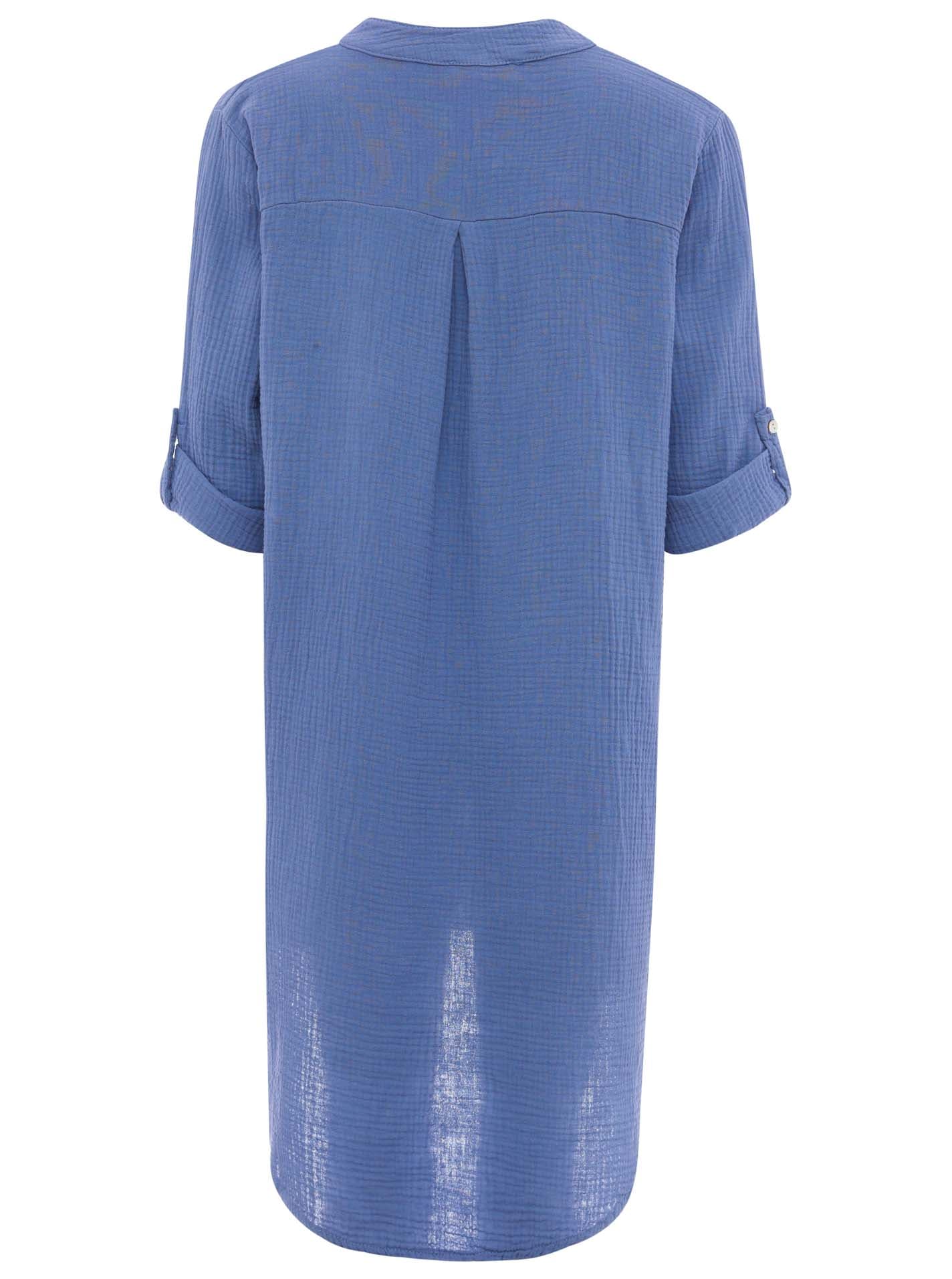 Zwillingsherz Schlupfbluse »"Rom"« verlängerte Rückenpartie, V-Neck, Turn-Up Ärmel, Musselin