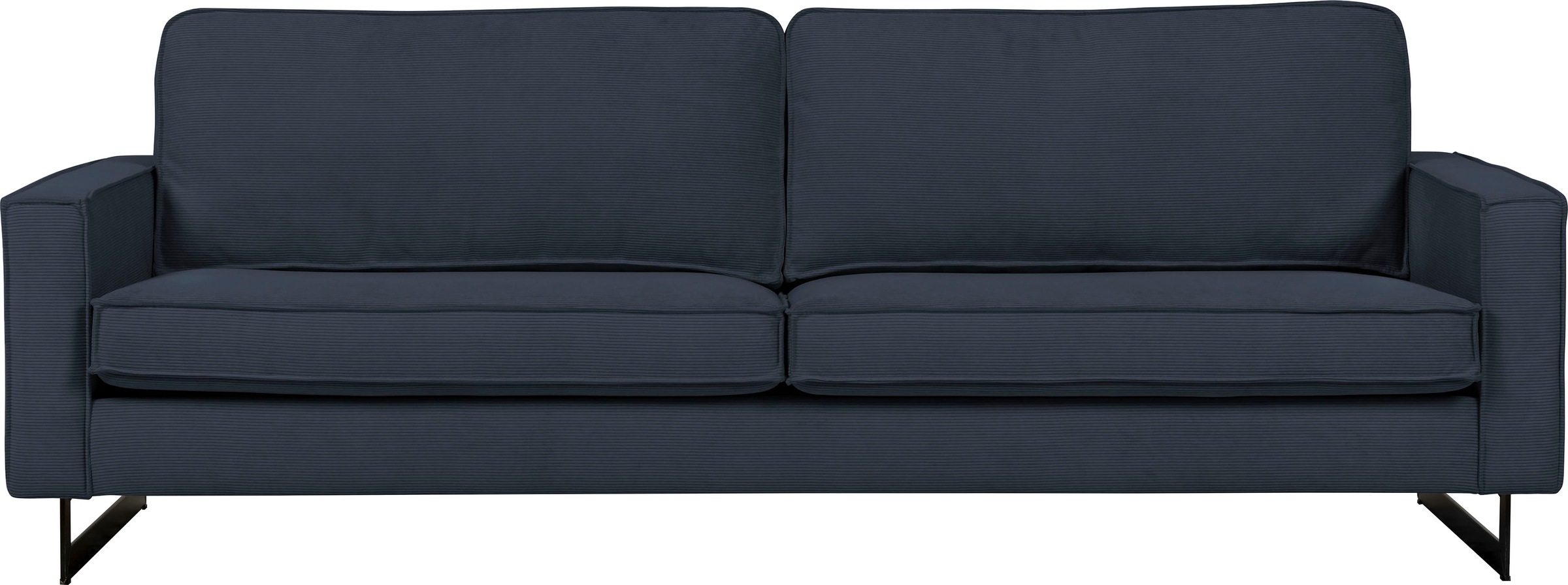 Places of Style 3-Sitzer »Maxi-Ausführung Pinto, 236 cm, Cord, Chenille, Lederoptik«, mit Keder, schwarze Metallfüsse, Wellenunterfederung
