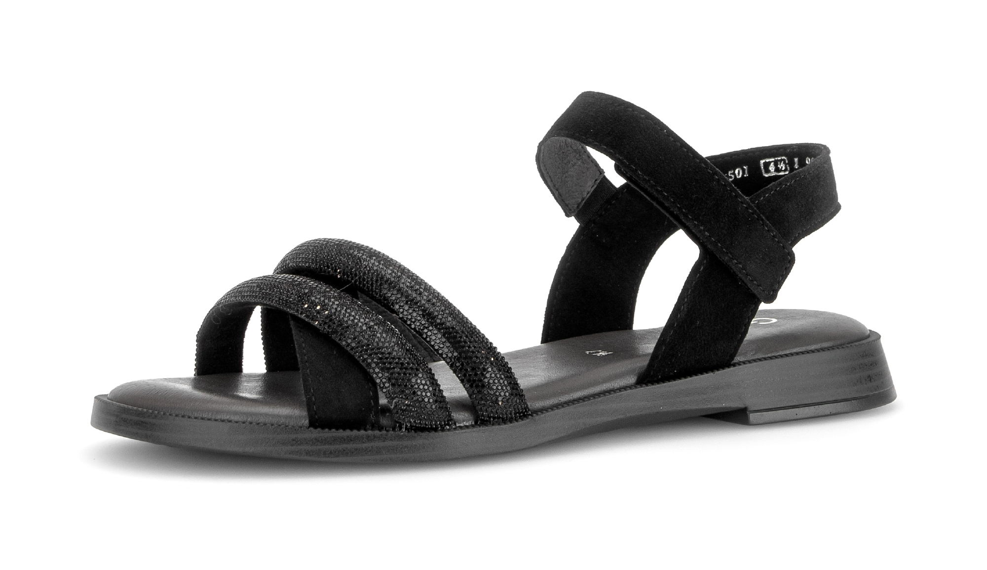 Image of Gabor Riemchensandale Blockabsatz, Sandalette, Sommerschuh mit glänzenden Schmucksteinen
