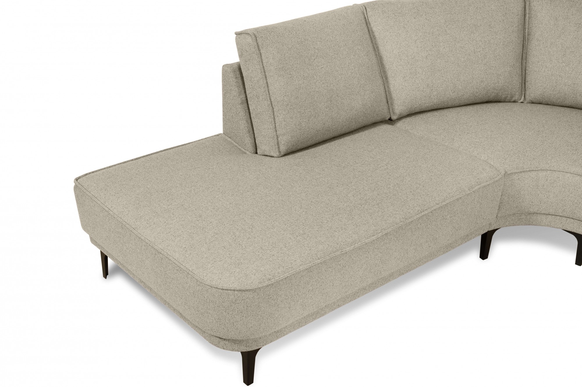 Places of Style Ecksofa »Casina«, mit abgerundeter Ottomane, in einem weichen Chenille-Stoff