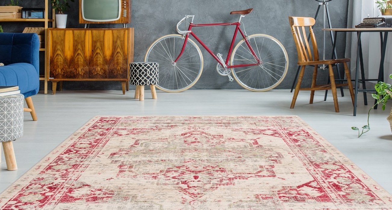 Image of calo-deluxe Teppich "Rossa 900" rechteckig 5 mm Höhe Vintage Optik, Wohnzimmer