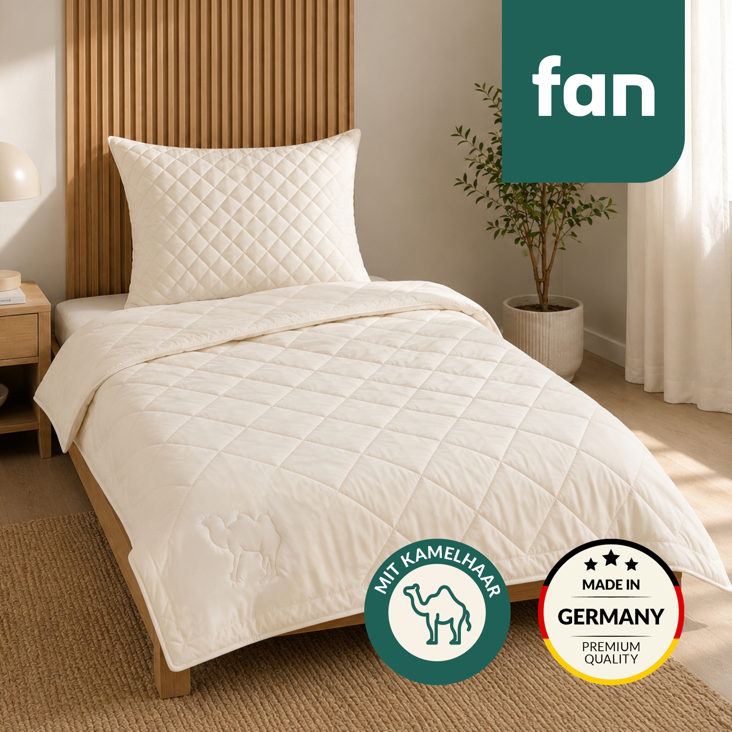 Image of fan Naturhaarbettdecke "Gobi 97% Kamelhaar, Bettdecken für Sommer und Winter" leicht Füllung Kamelhaar Bezug Baumwolle 1 Stk. tlg. Kamelhaarfüllung - temperaturausgleichend- Made in Germany