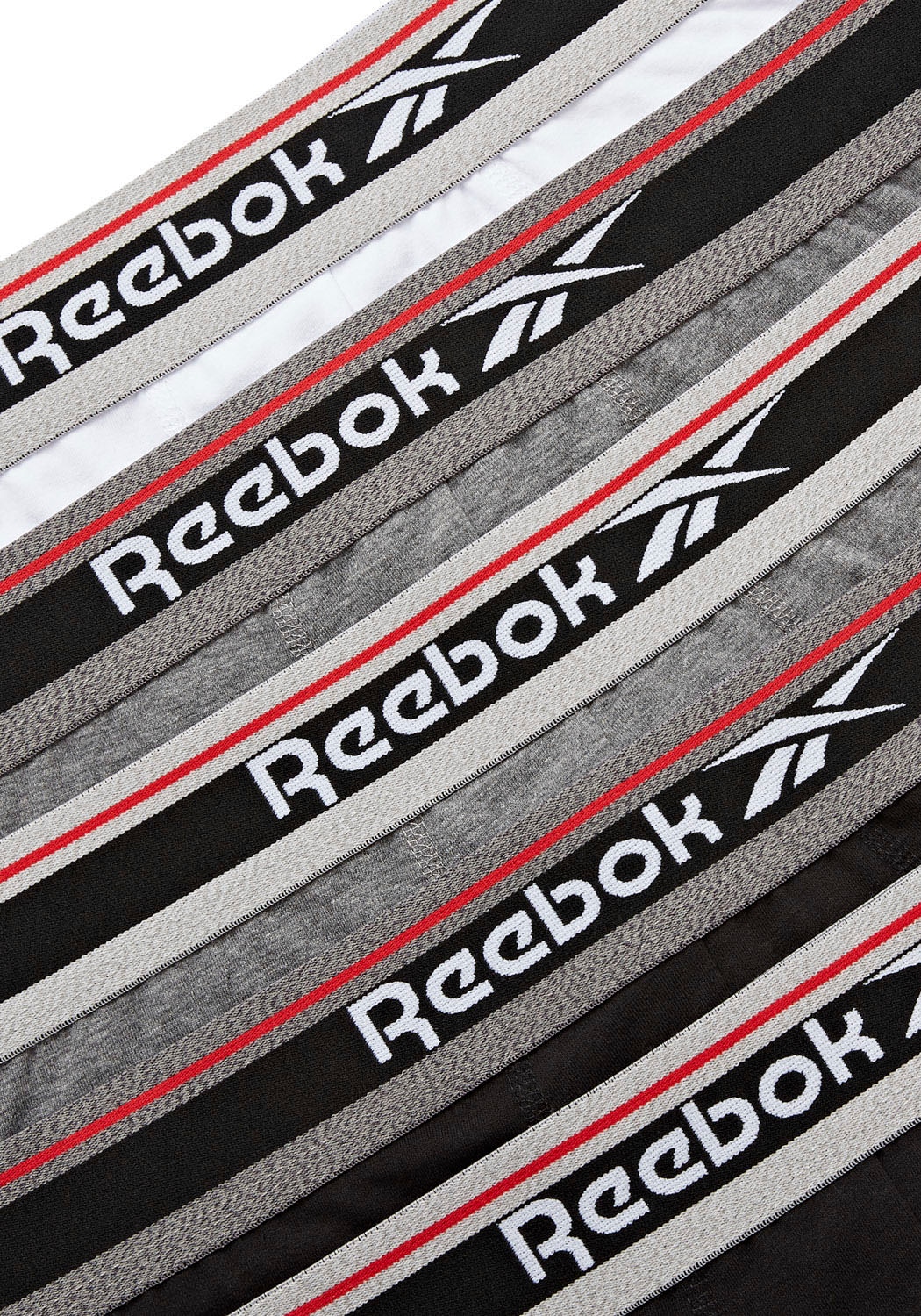 Reebok Boxer »JAY« 5er Pack,  basic, bequem, weich, mit Logo, breiter Bund, Baumwollmix