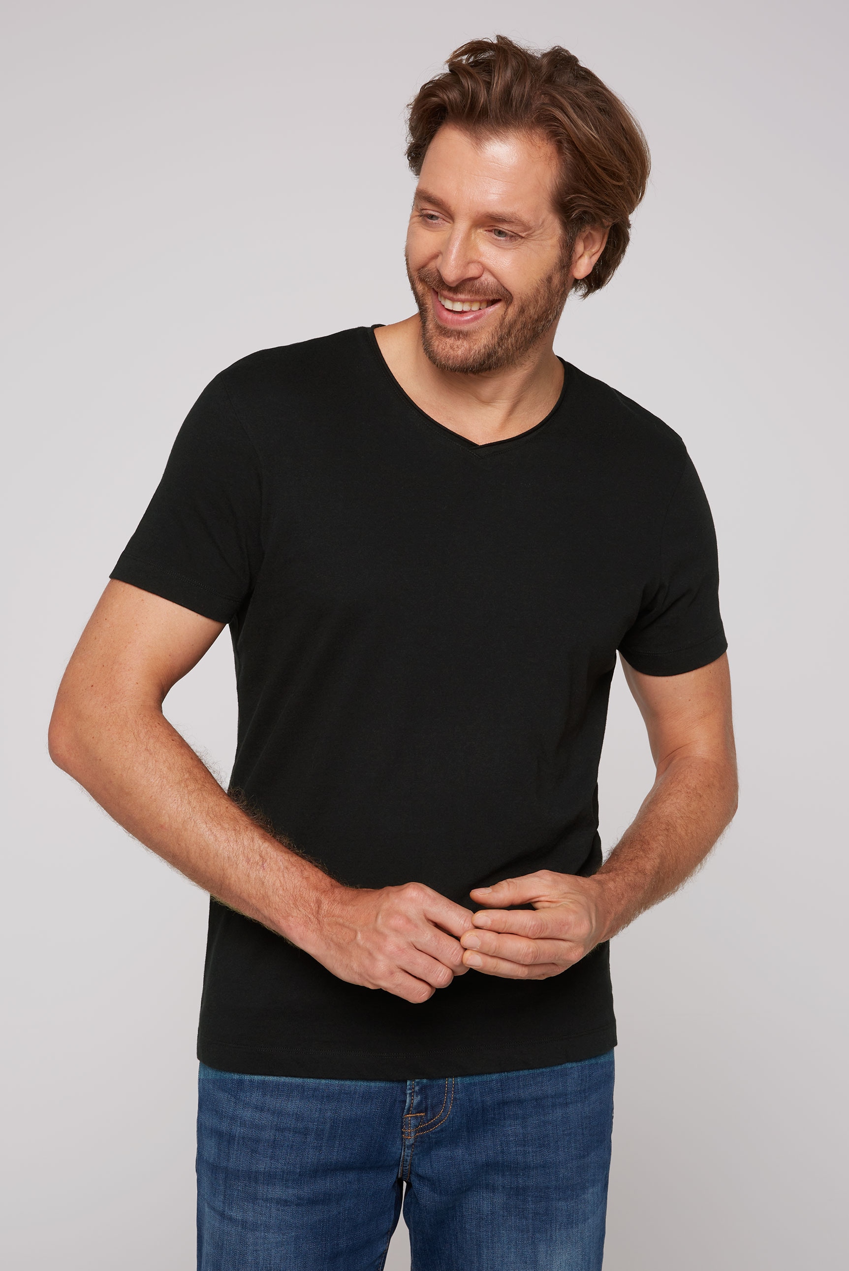 Image of CAMP DAVID V-Shirt 2 Stk. 2er Pack Shirts mit Baumwolle mit V-Ausschnitt