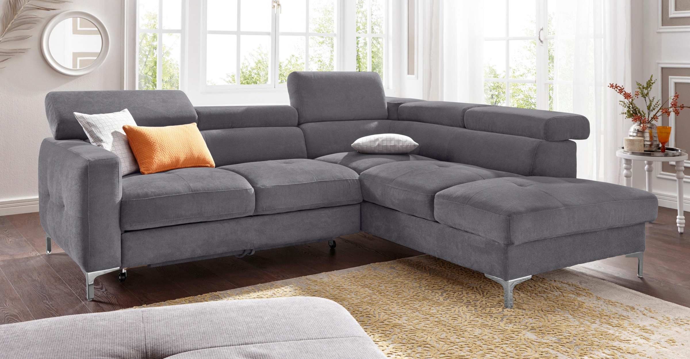 COTTA Ecksofa »Sammy L-Form«, mit Kopfteilverstellung, wahlweise mit Bettfunktion & Bettkasten